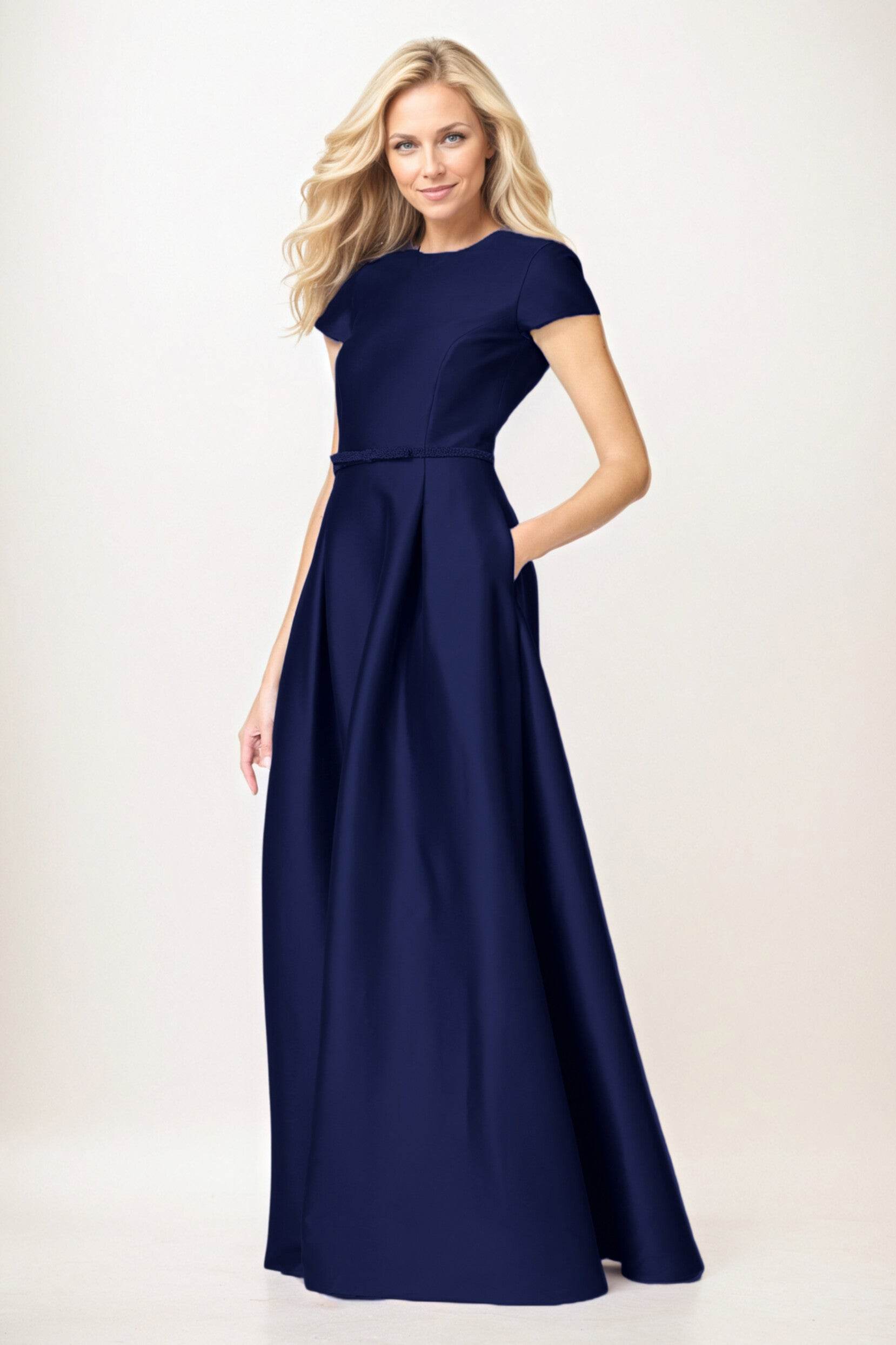 A-Line Maxi Satin Mother of the Bride Dresses CM0400