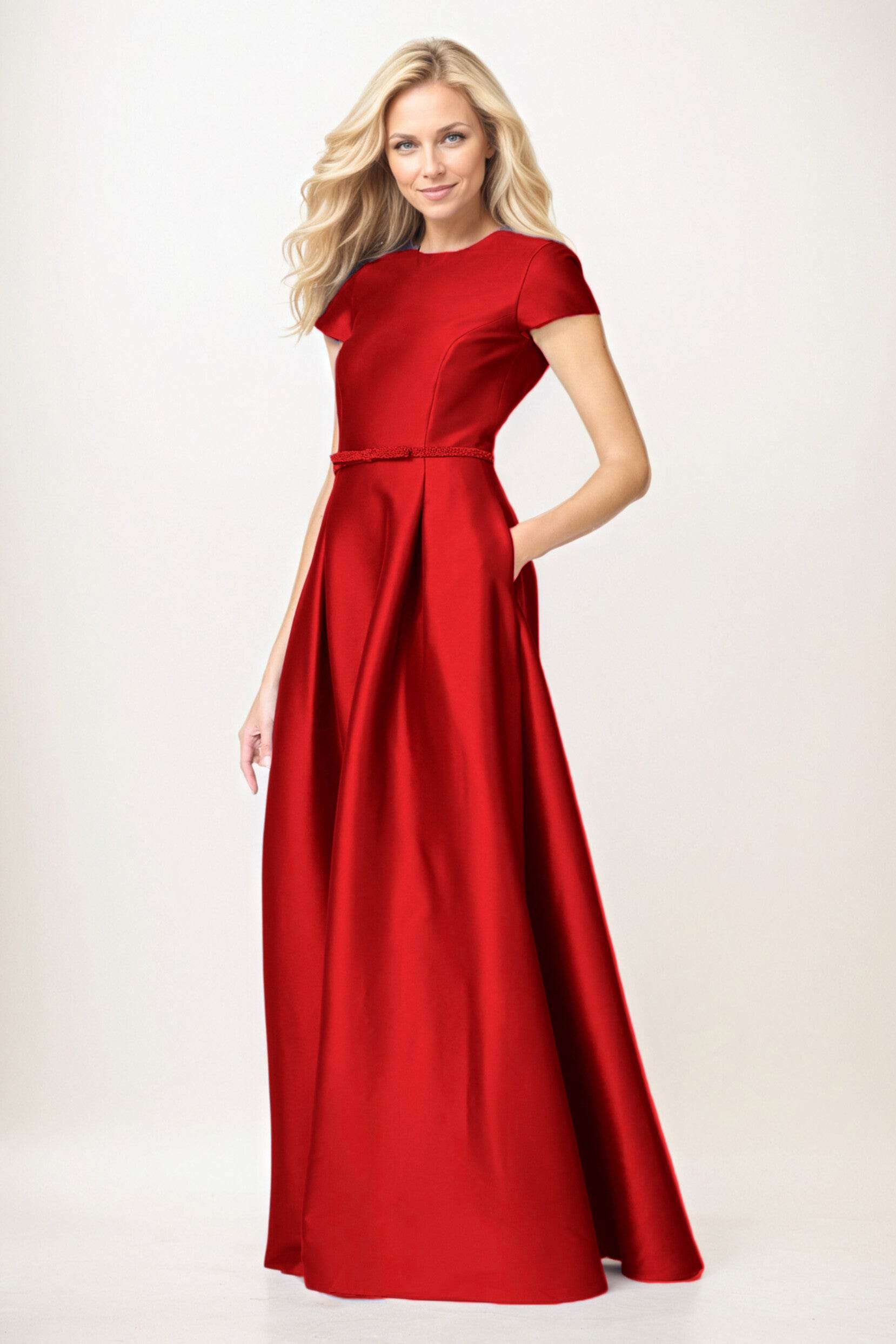 A-Line Maxi Satin Mother of the Bride Dresses CM0400