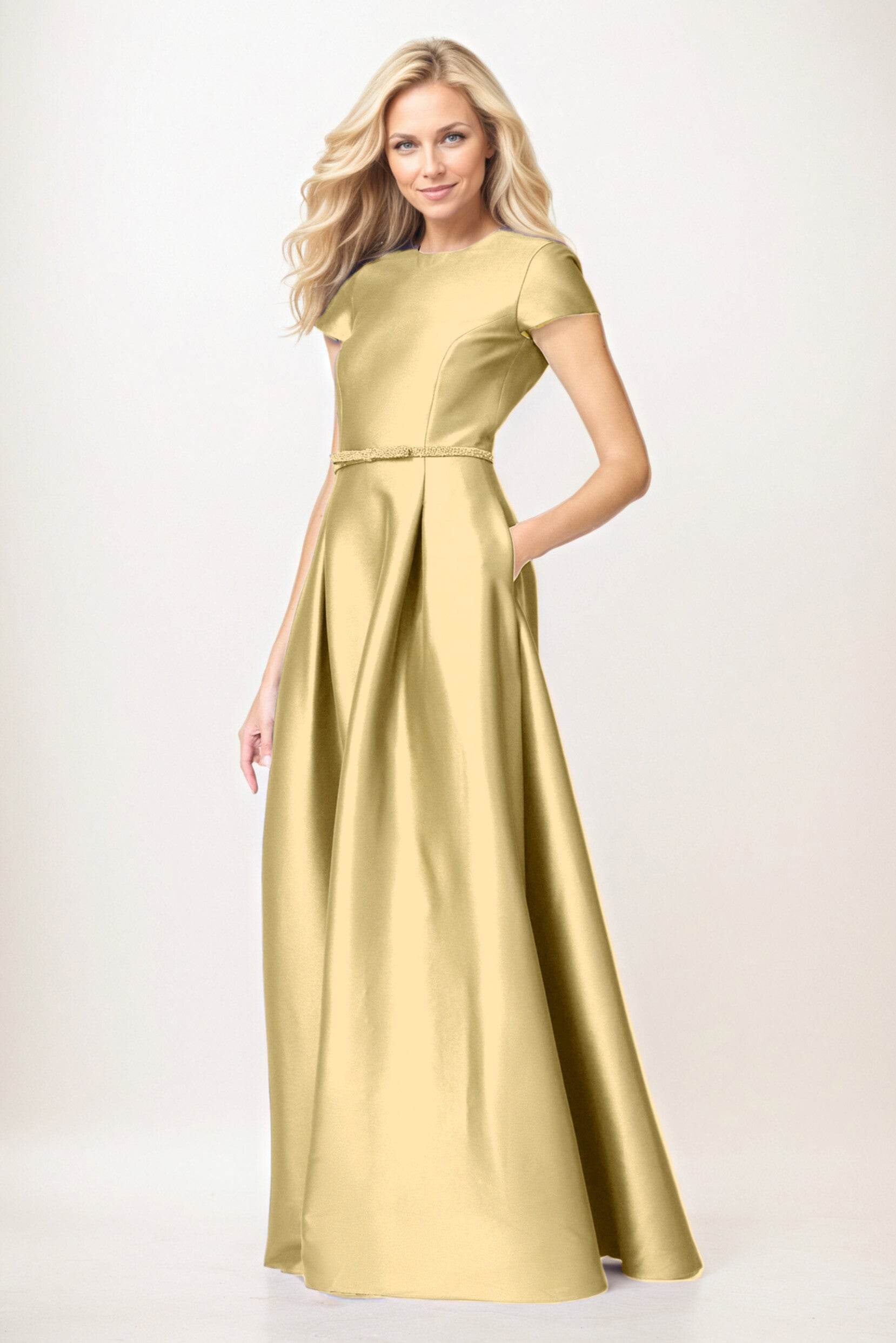 A-Line Maxi Satin Mother of the Bride Dresses CM0400