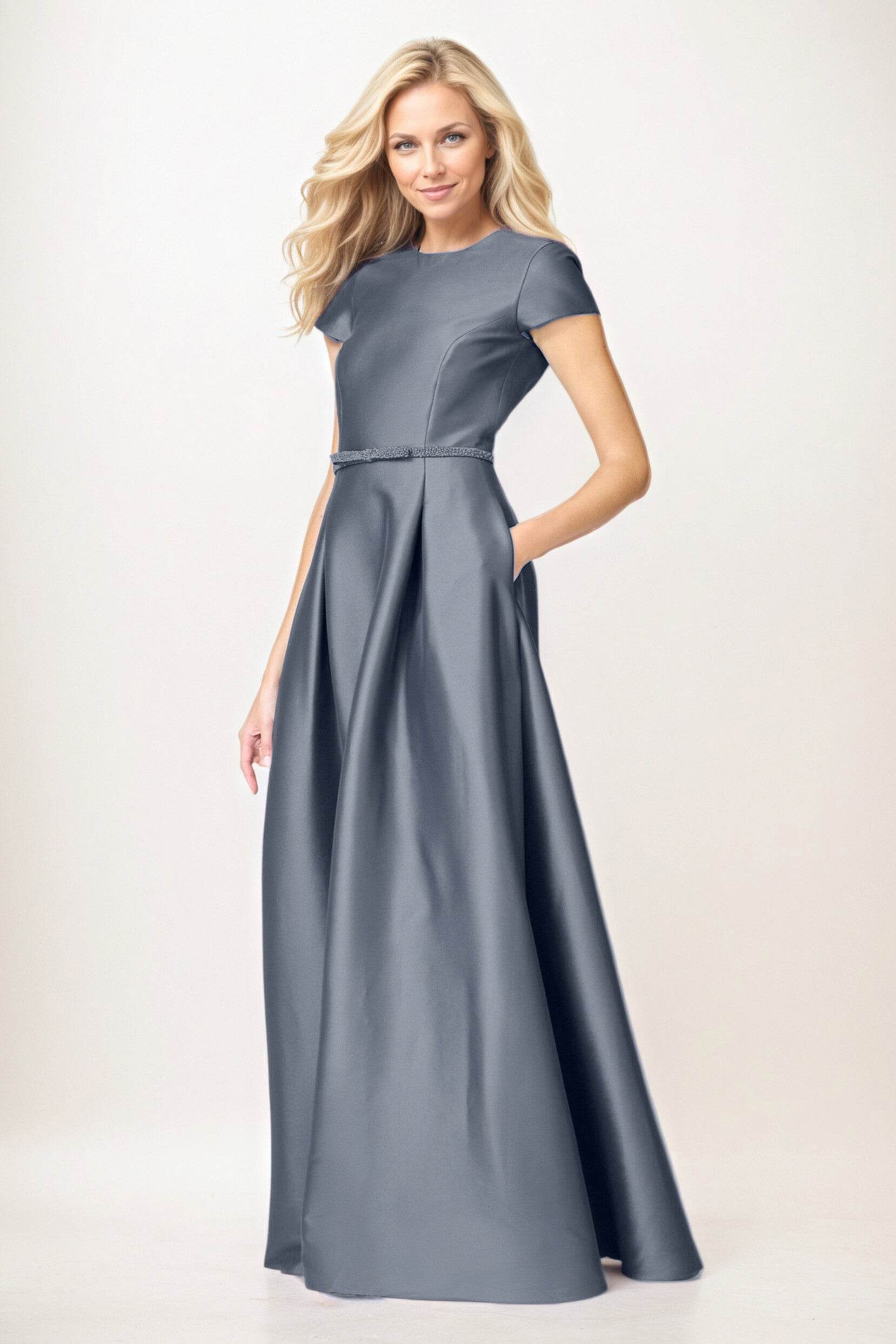 A-Line Maxi Satin Mother of the Bride Dresses CM0400