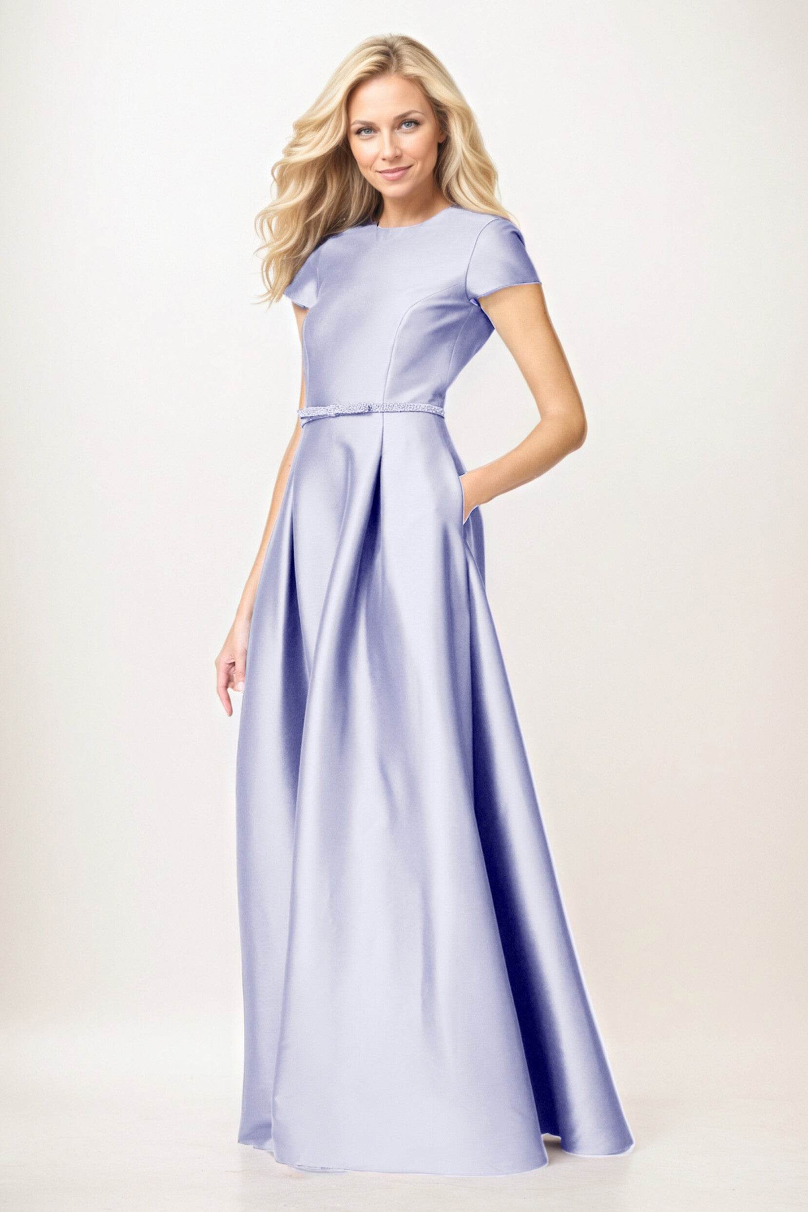 A-Line Maxi Satin Mother of the Bride Dresses CM0400