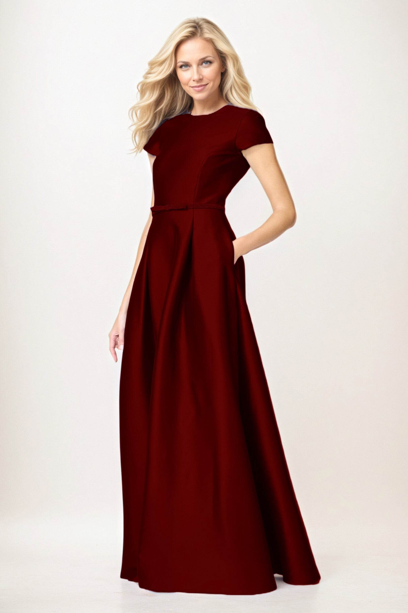 A-Line Maxi Satin Mother of the Bride Dresses CM0400