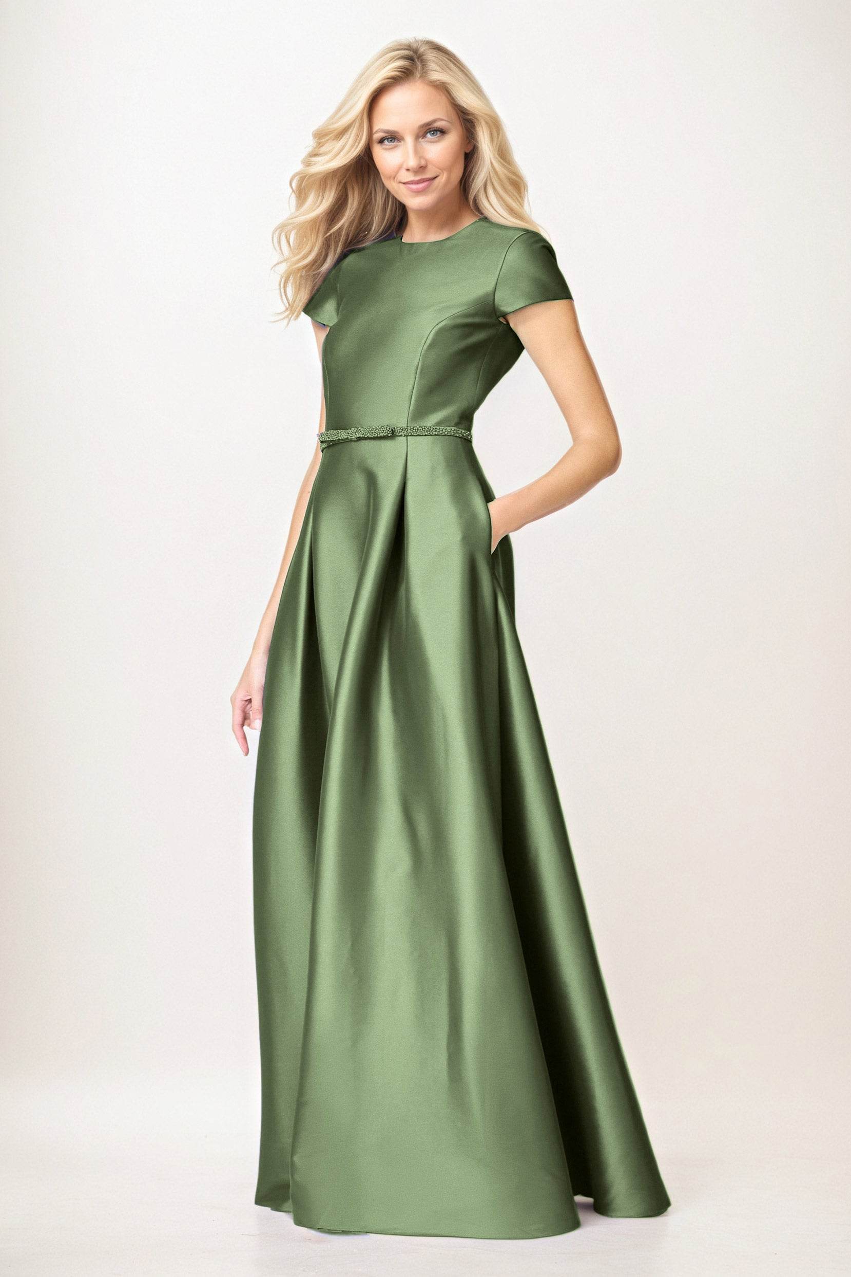 A-Line Maxi Satin Mother of the Bride Dresses CM0400