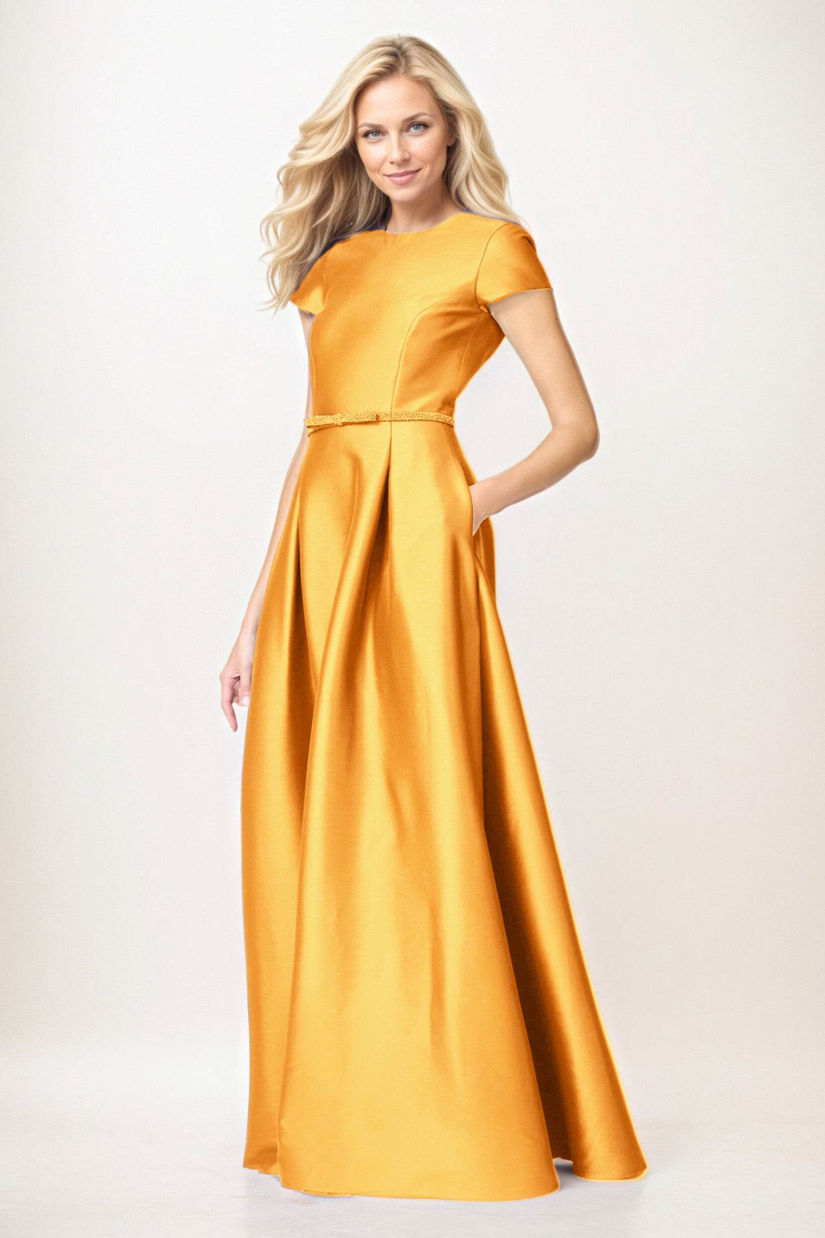A-Line Maxi Satin Mother of the Bride Dresses CM0400