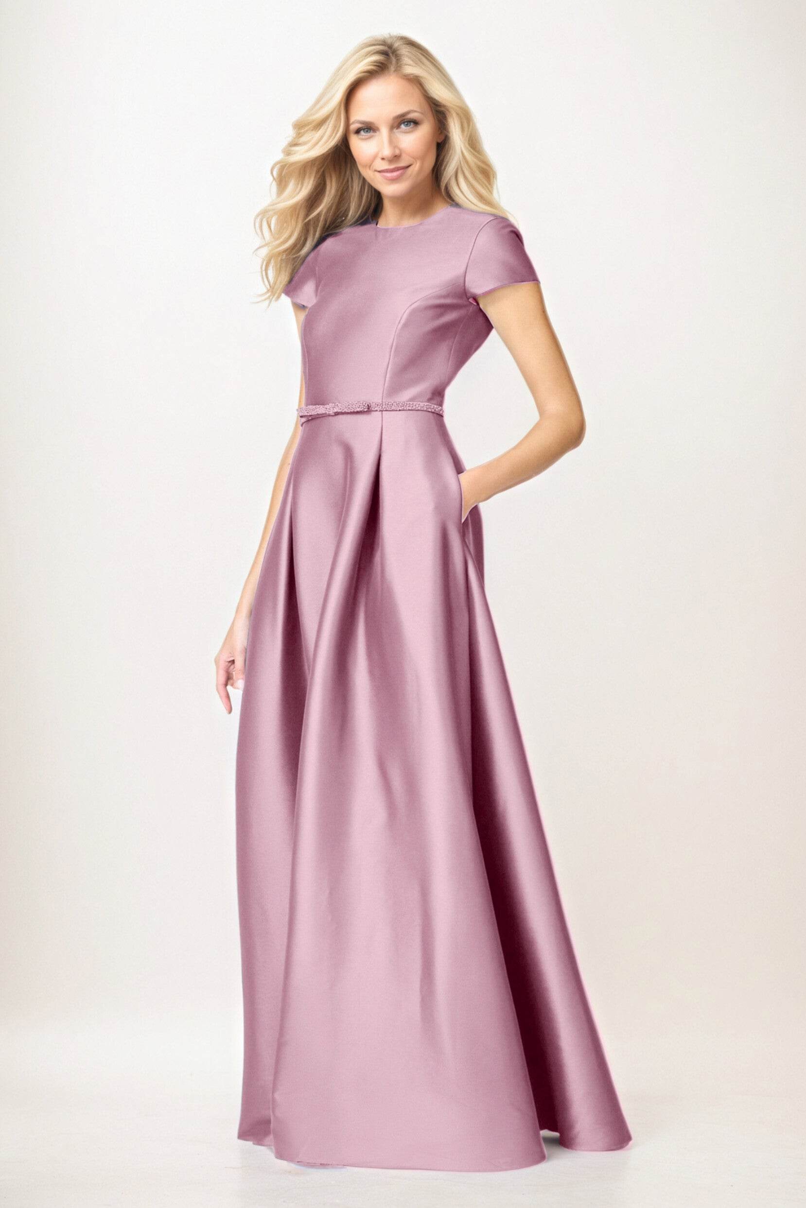 A-Line Maxi Satin Mother of the Bride Dresses CM0400