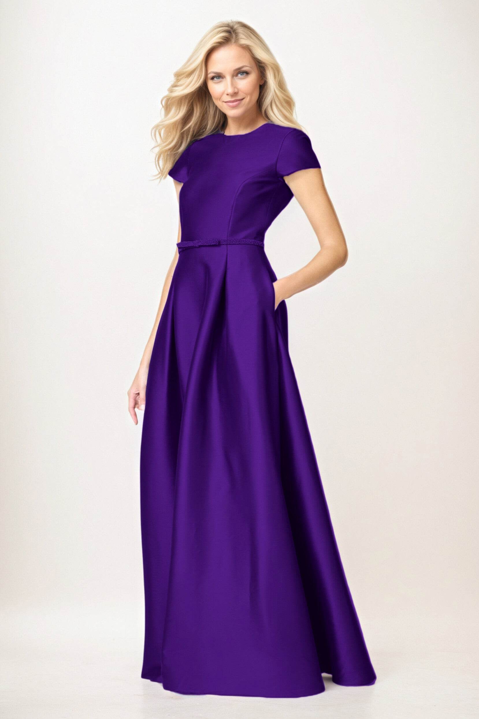 A-Line Maxi Satin Mother of the Bride Dresses CM0400