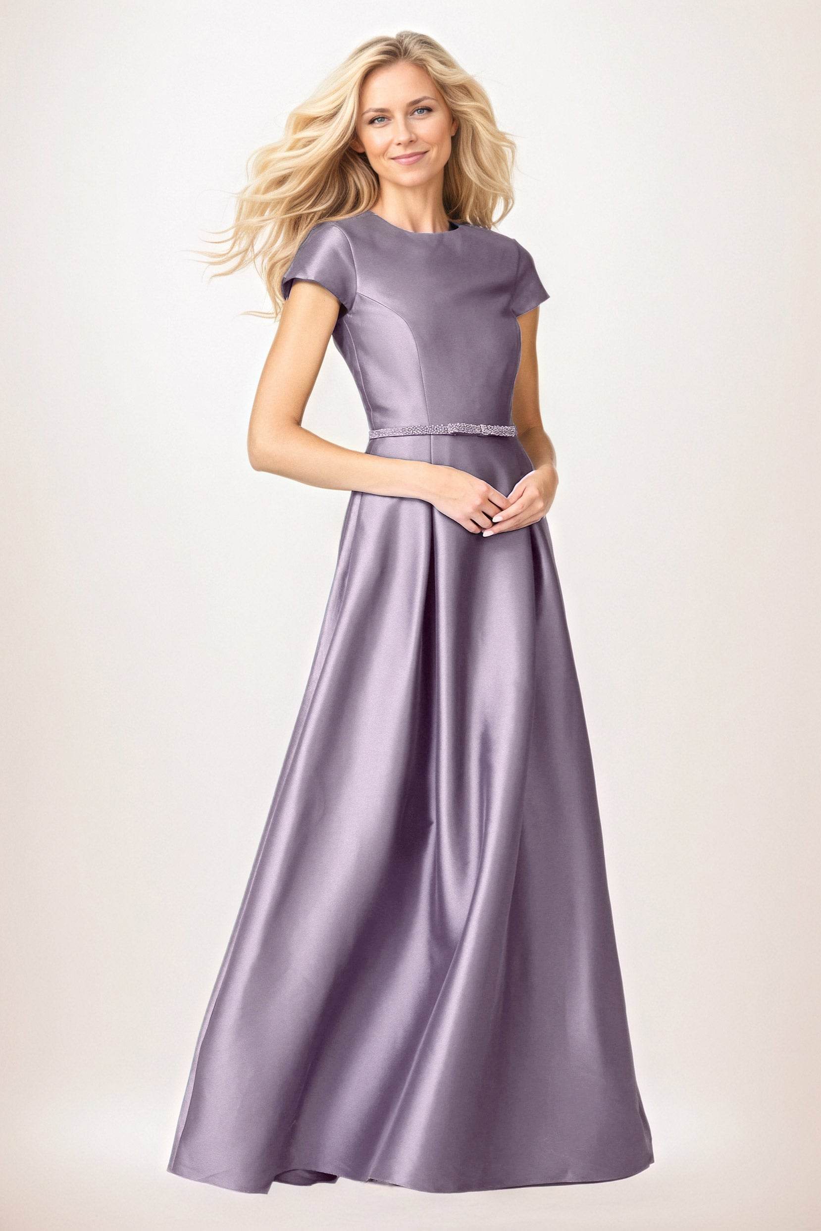 A-Line Maxi Satin Mother of the Bride Dresses CM0400