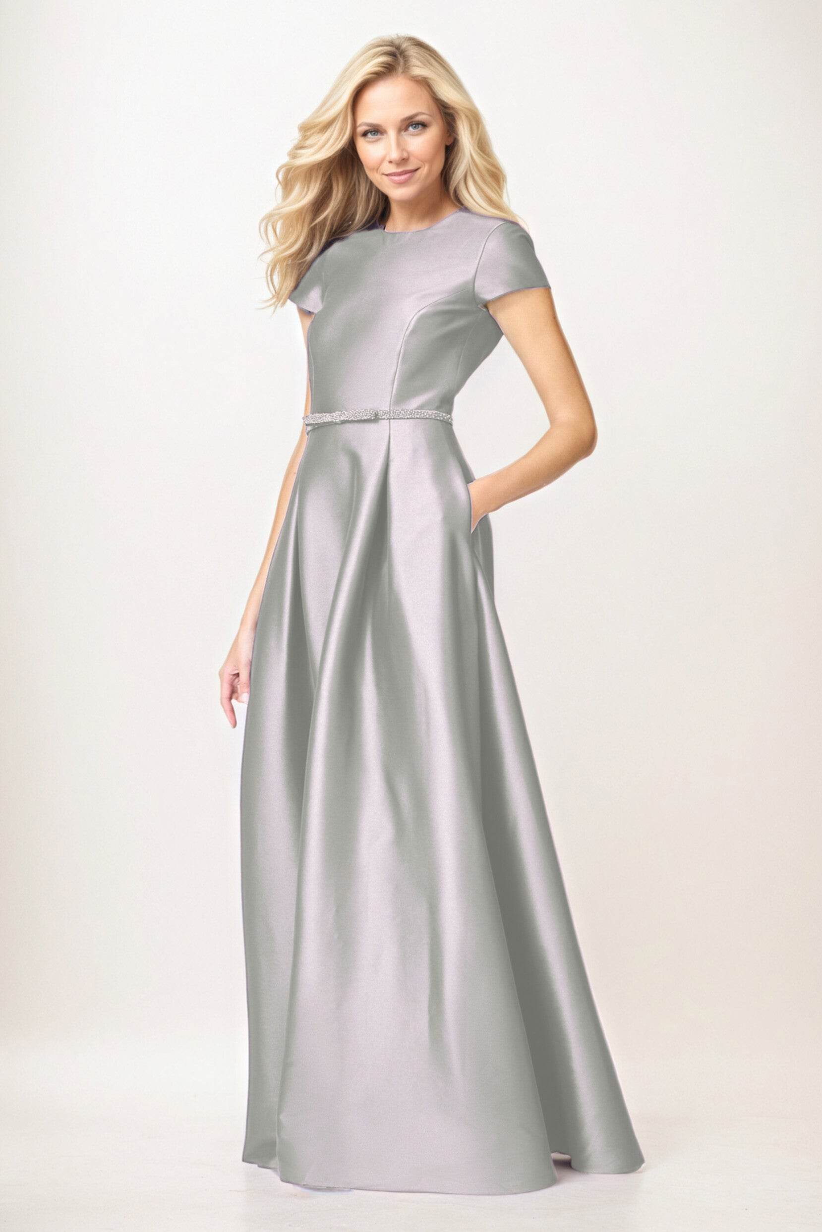 A-Line Maxi Satin Mother of the Bride Dresses CM0400
