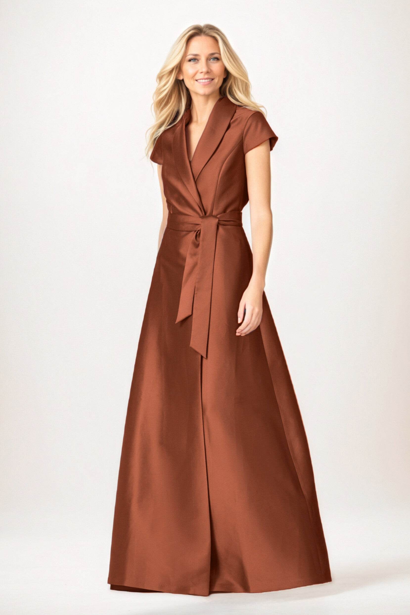 A-Line Maxi Satin Mother of the Bride Dresses CM0401