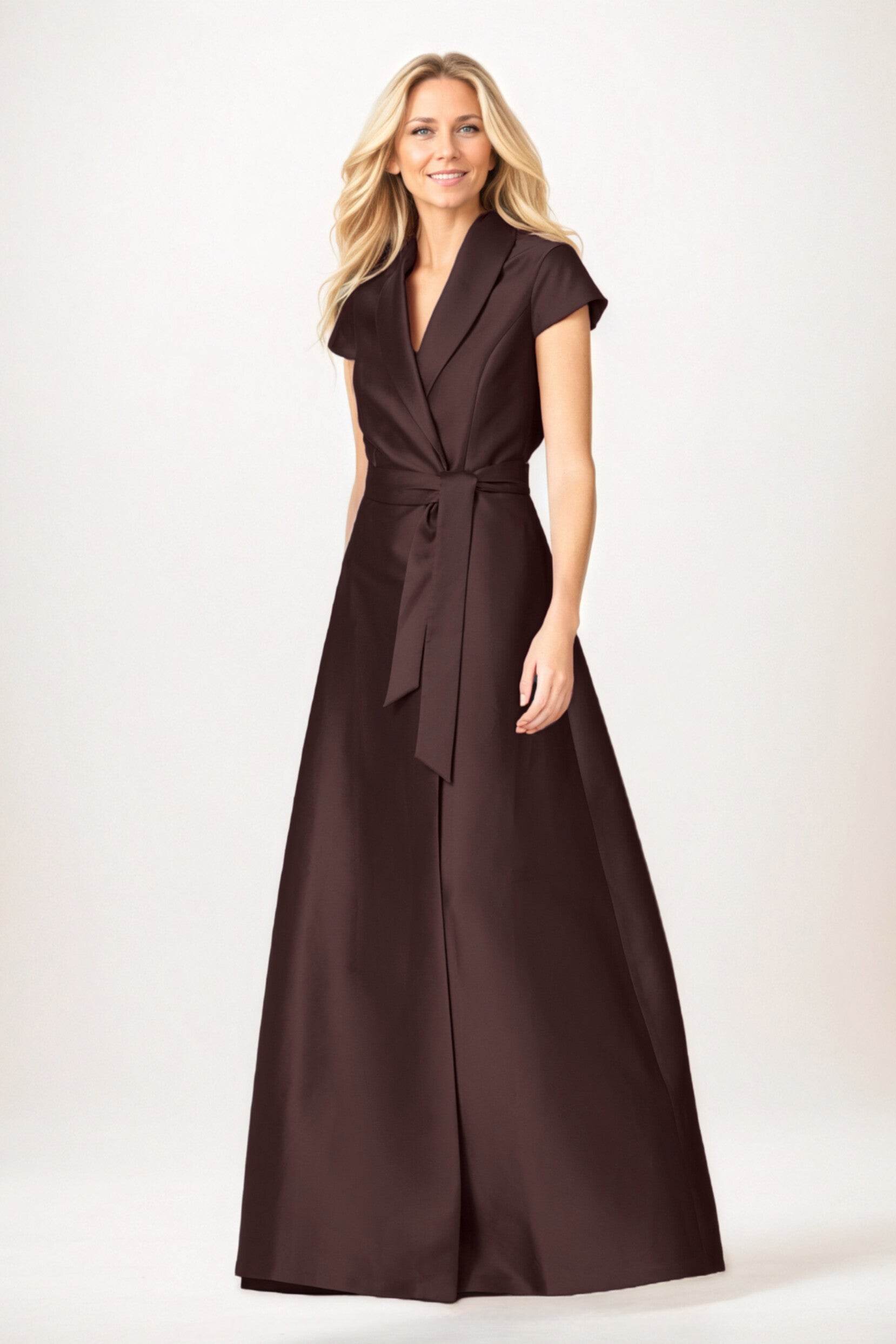 A-Line Maxi Satin Mother of the Bride Dresses CM0401