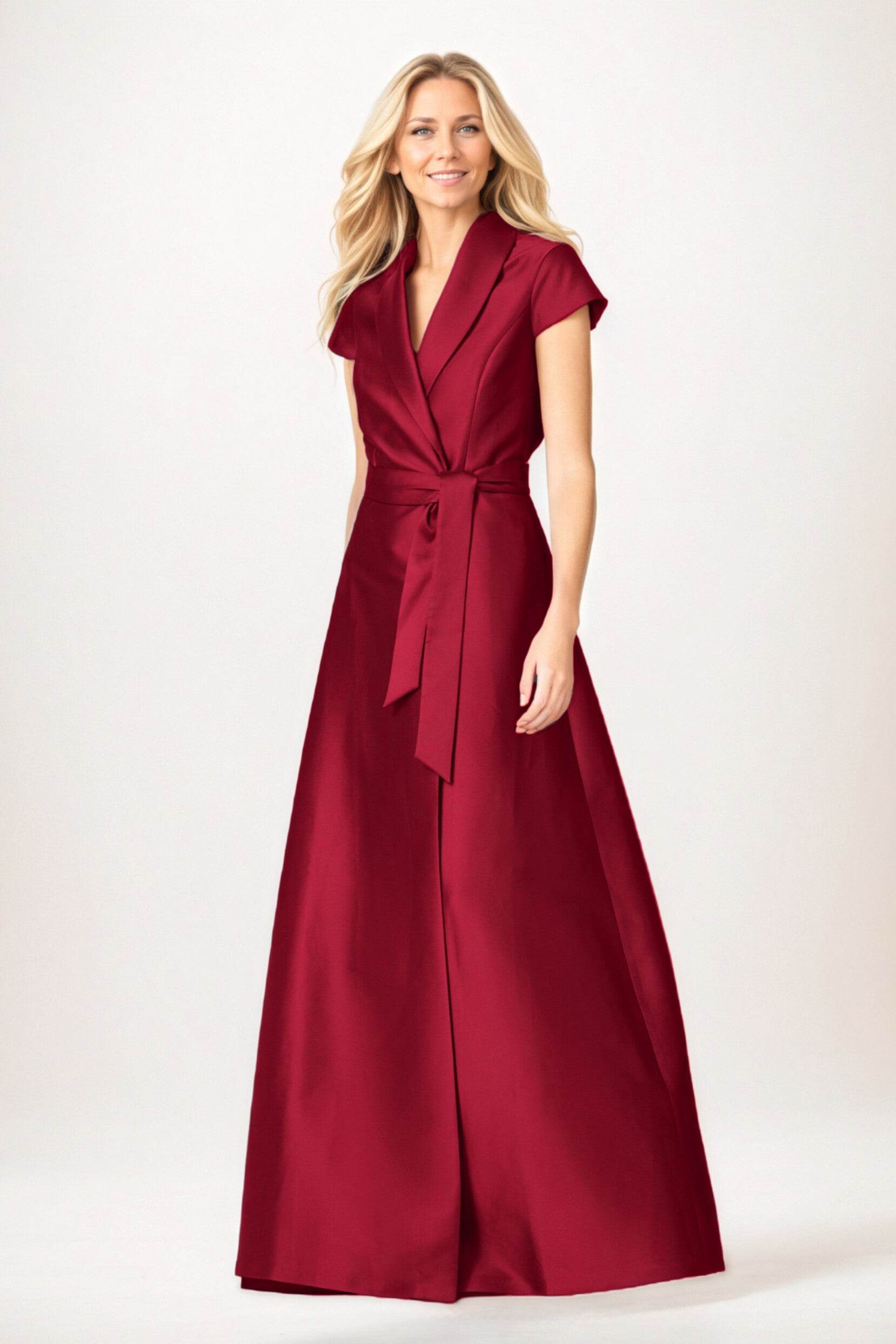 A-Line Maxi Satin Mother of the Bride Dresses CM0401