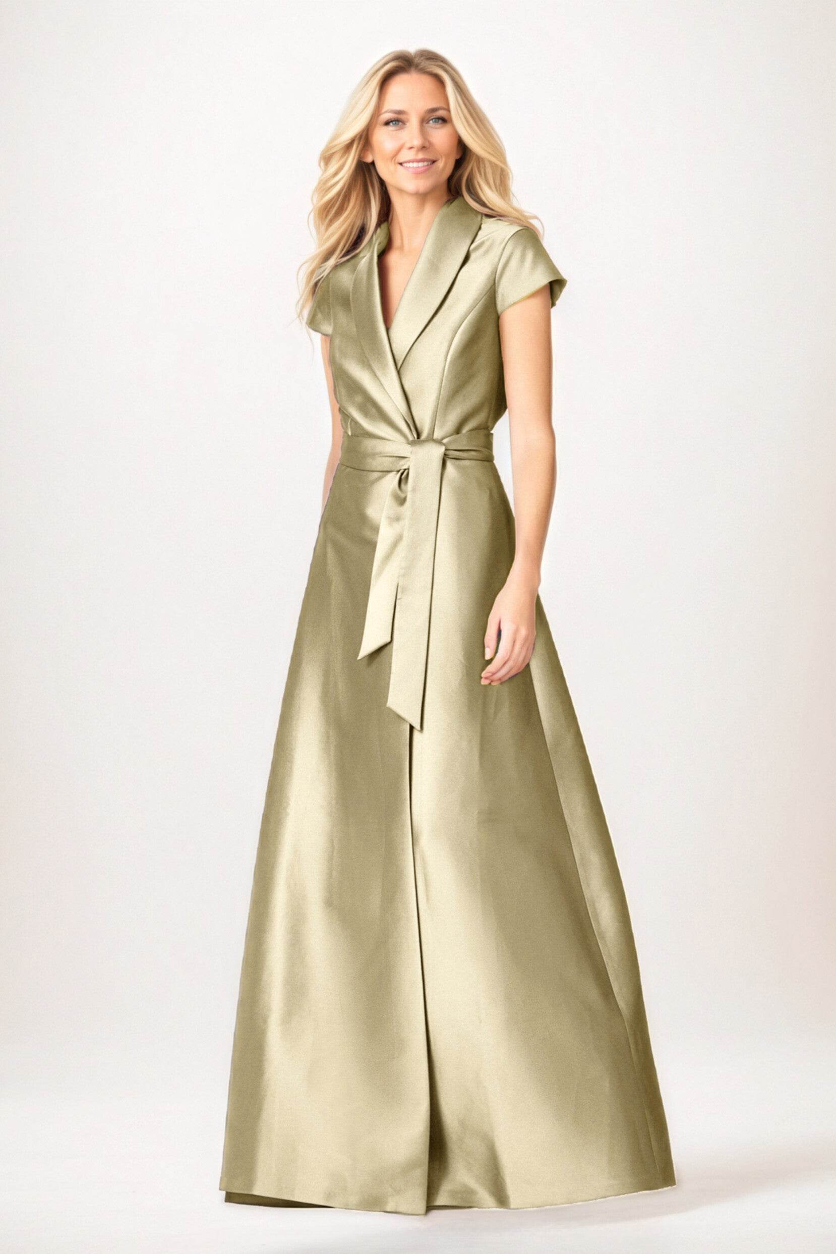 A-Line Maxi Satin Mother of the Bride Dresses CM0401