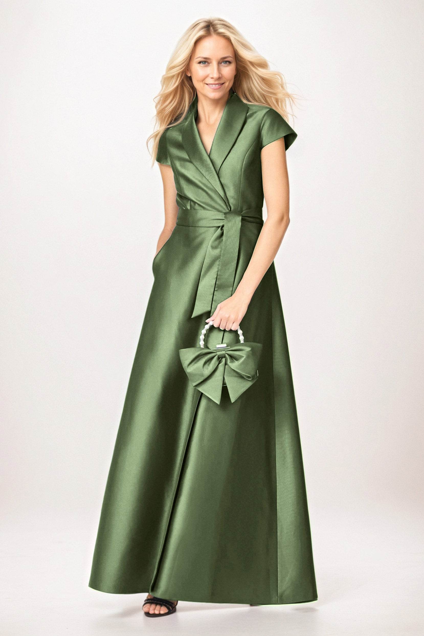 A-Line Maxi Satin Mother of the Bride Dresses CM0401