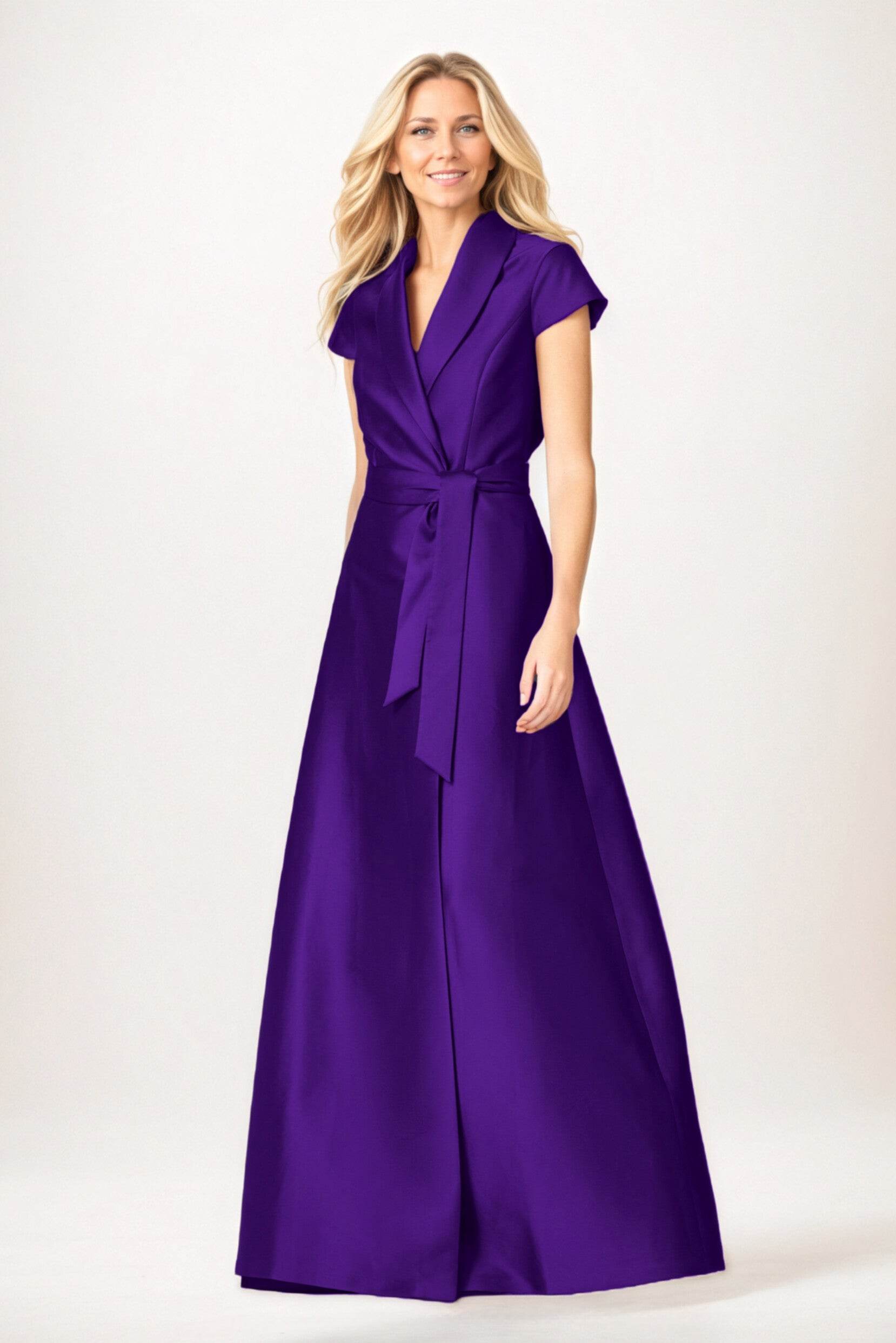 A-Line Maxi Satin Mother of the Bride Dresses CM0401