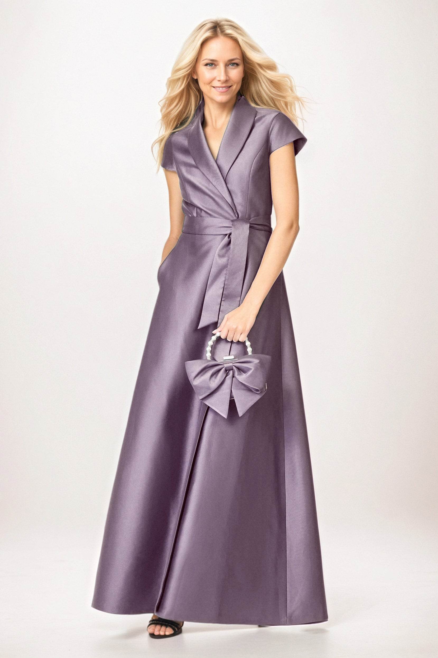 A-Line Maxi Satin Mother of the Bride Dresses CM0401