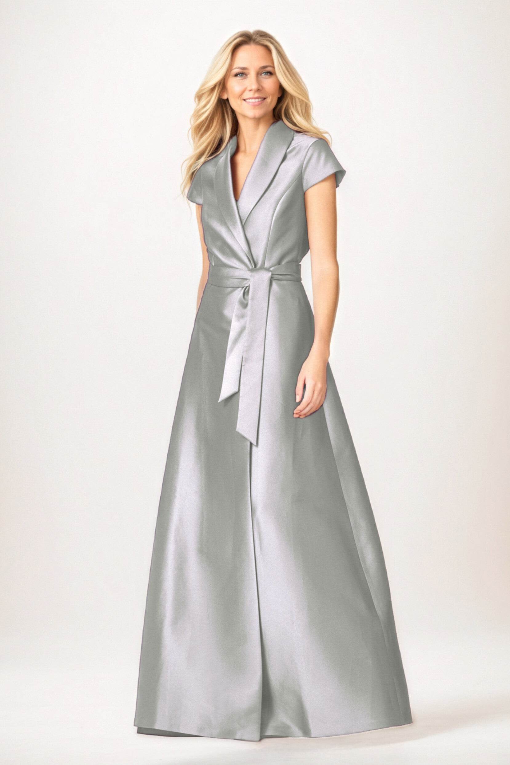 A-Line Maxi Satin Mother of the Bride Dresses CM0401