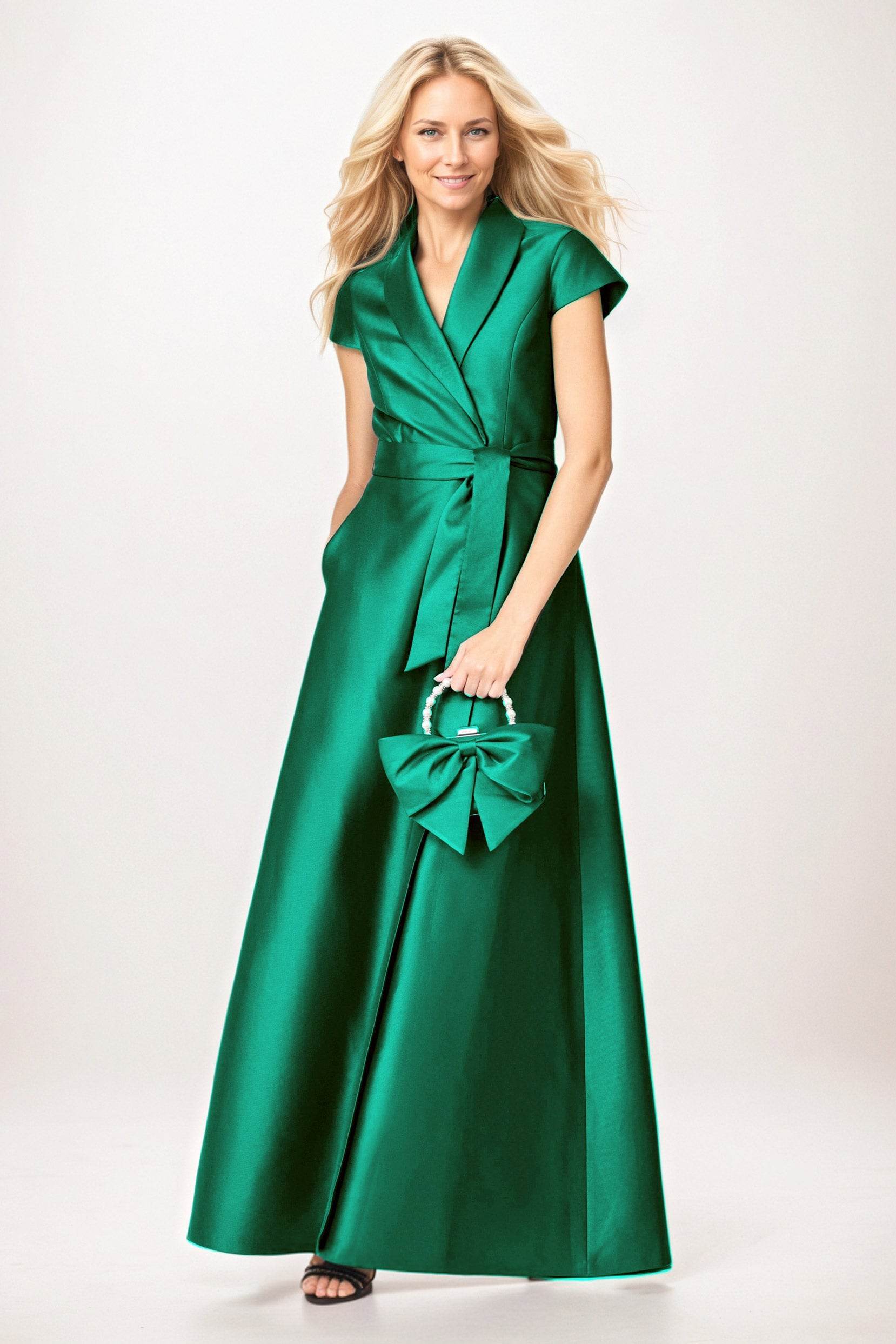 A-Line Maxi Satin Mother of the Bride Dresses CM0401
