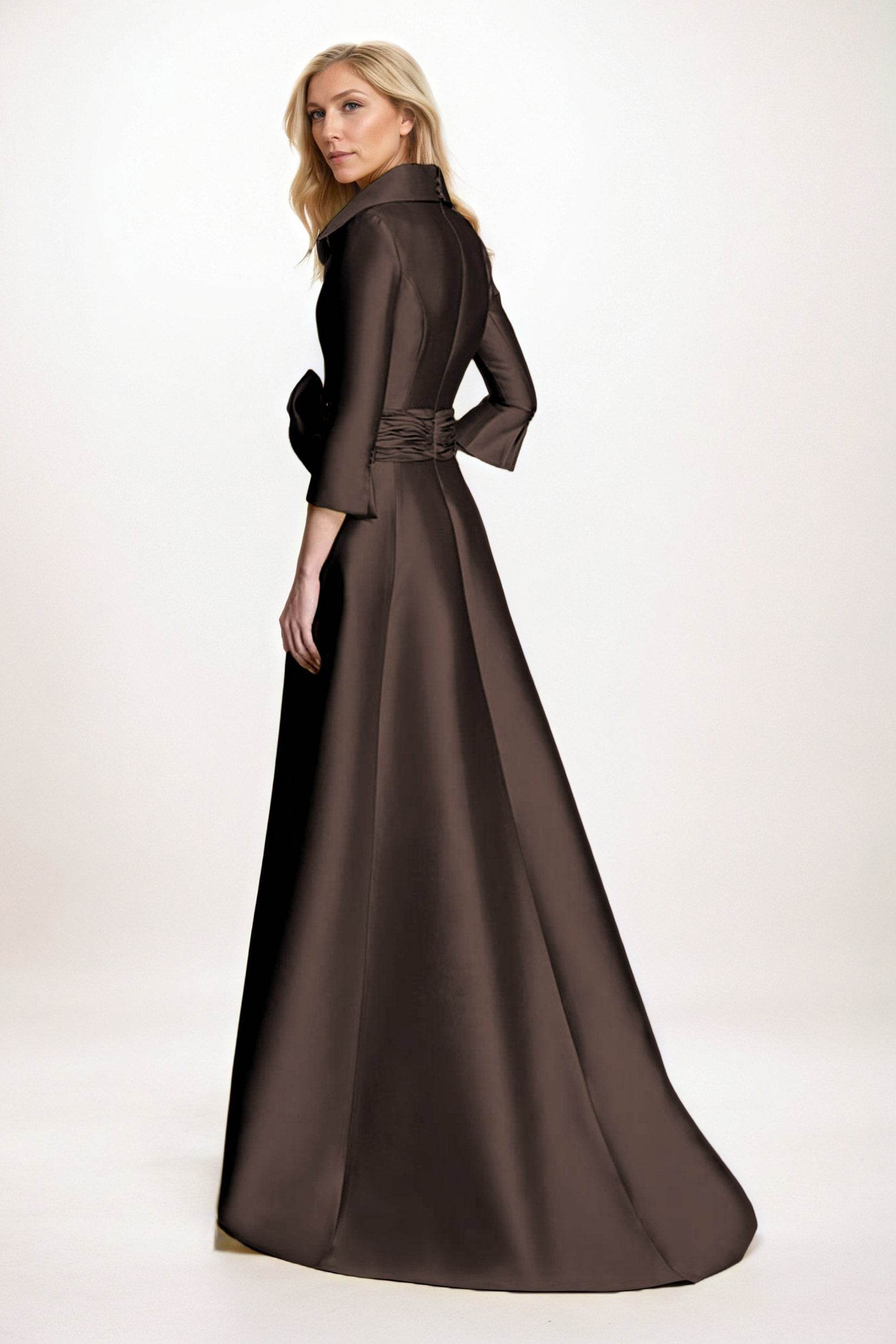 A-Line Maxi Mikado Mother of the Bride Dresses CM0402