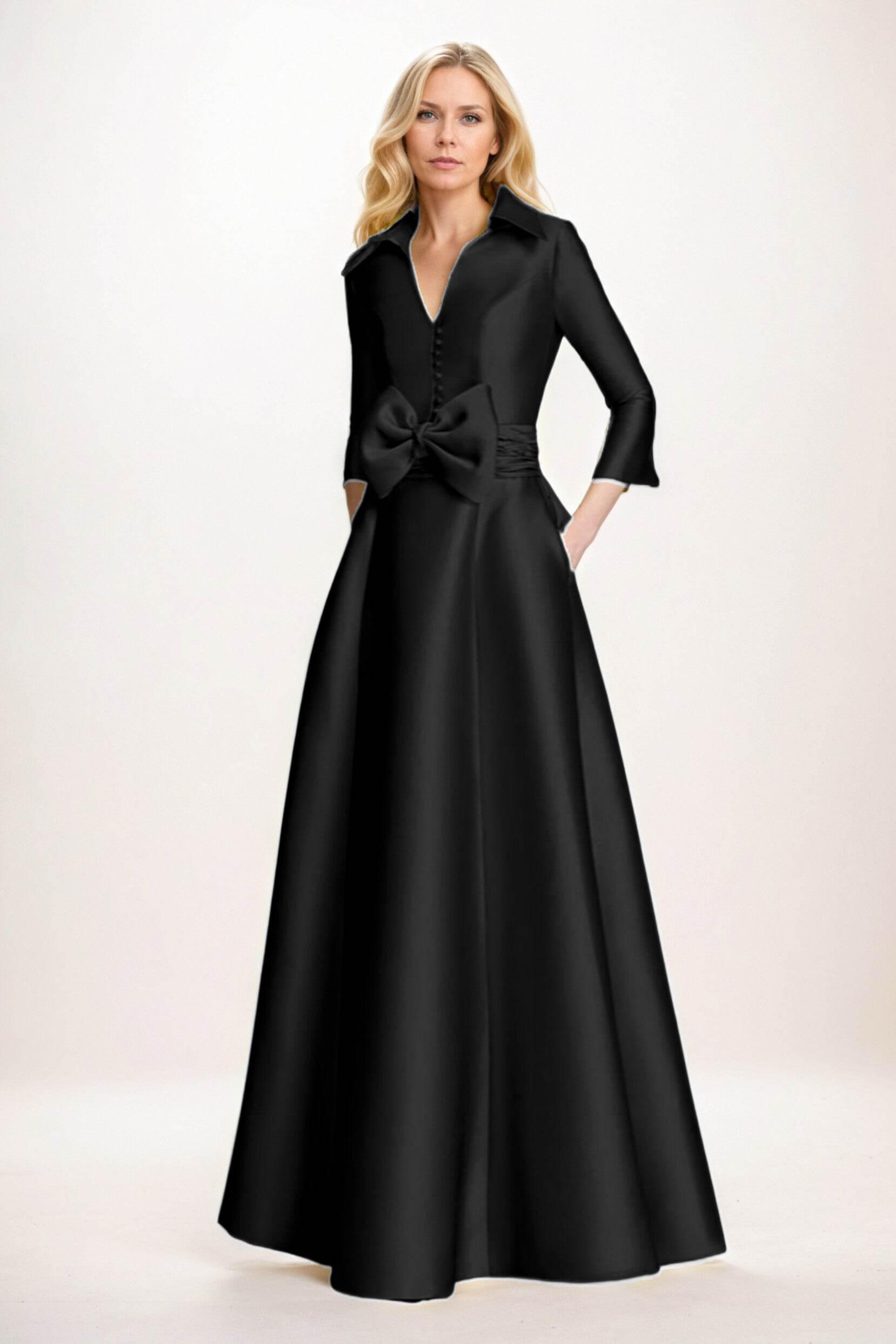 A-Line Maxi Mikado Mother of the Bride Dresses CM0402