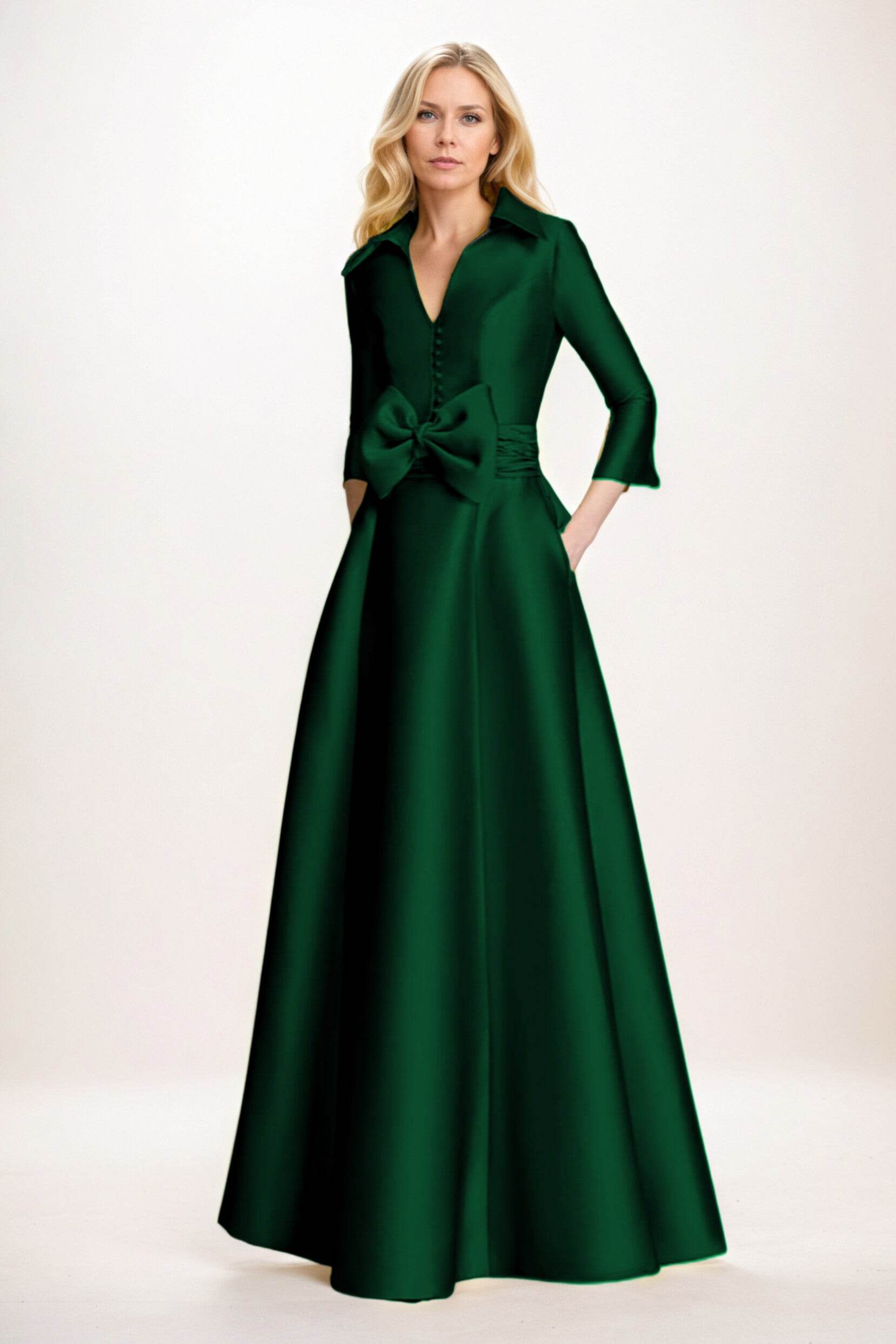 A-Line Maxi Mikado Mother of the Bride Dresses CM0402