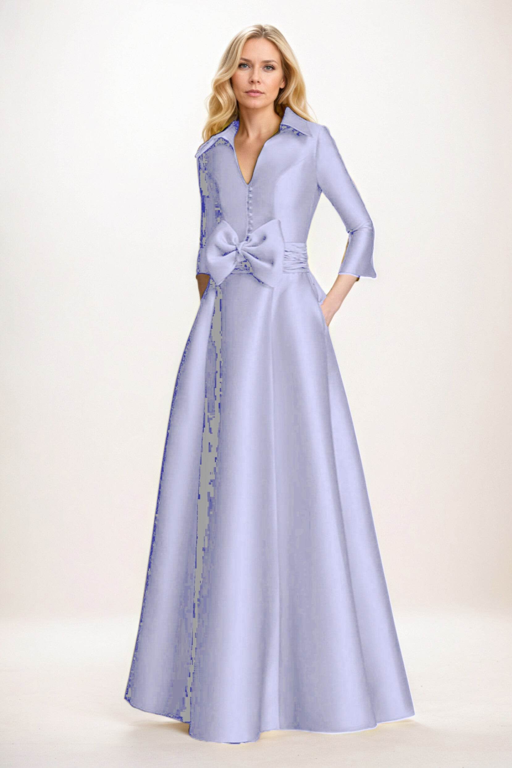 A-Line Maxi Mikado Mother of the Bride Dresses CM0402