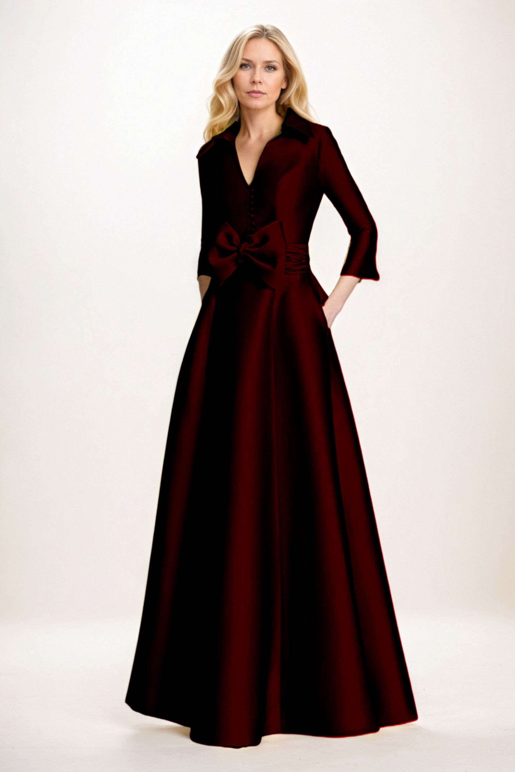 A-Line Maxi Mikado Mother of the Bride Dresses CM0402