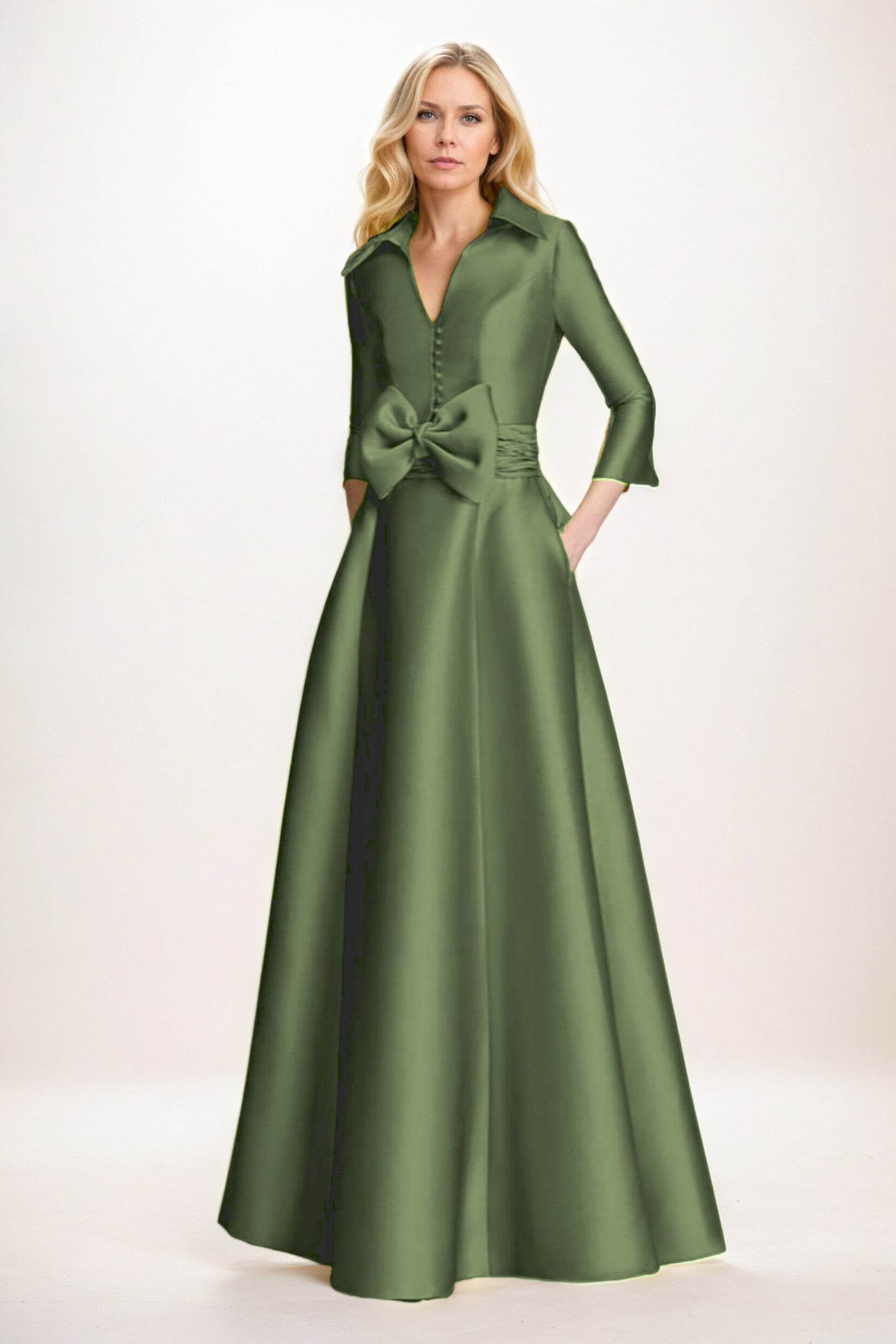 A-Line Maxi Mikado Mother of the Bride Dresses CM0402
