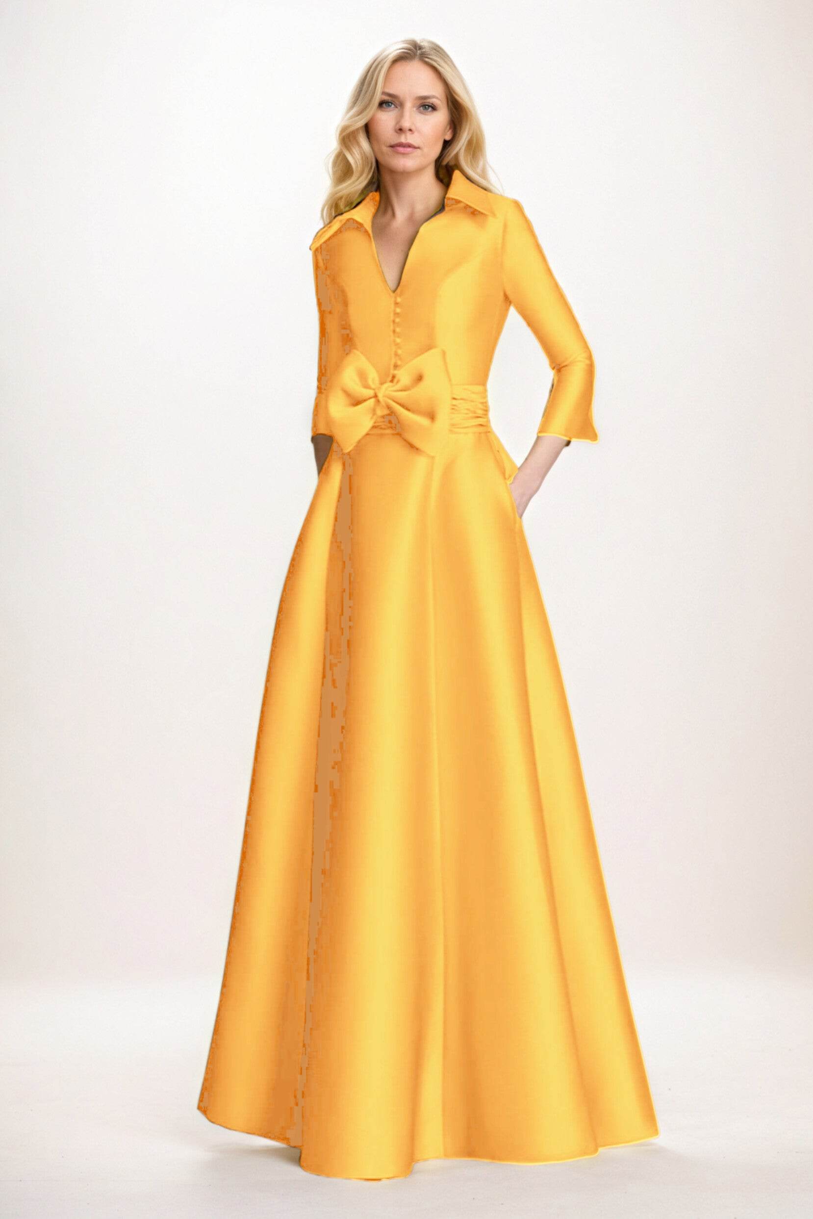 A-Line Maxi Mikado Mother of the Bride Dresses CM0402