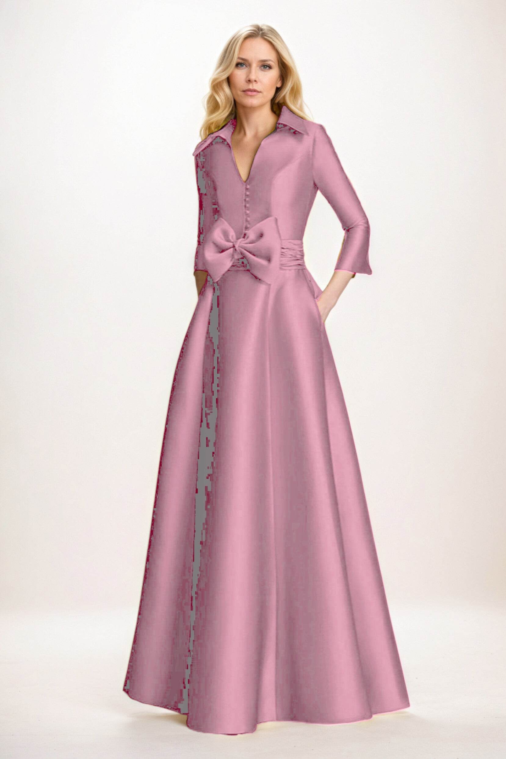 A-Line Maxi Mikado Mother of the Bride Dresses CM0402