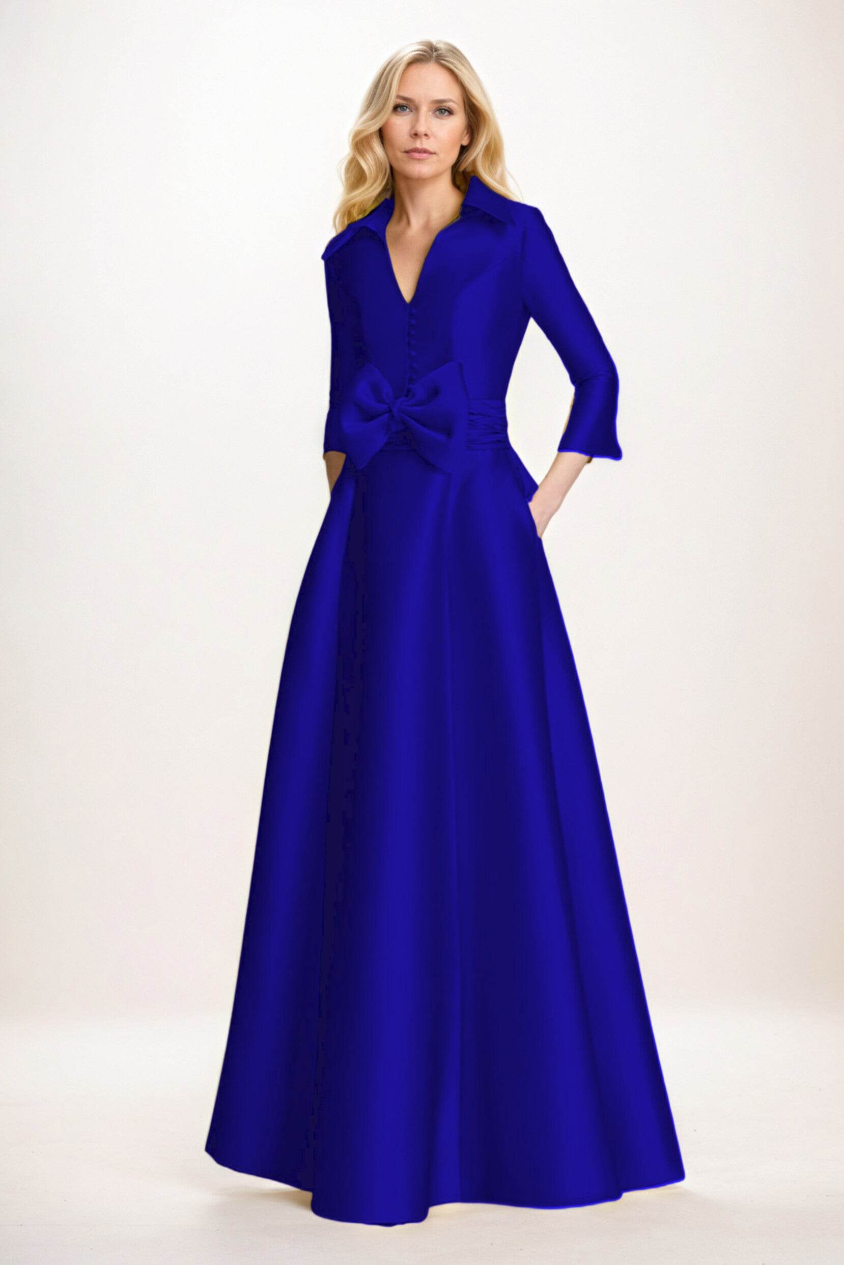 A-Line Maxi Mikado Mother of the Bride Dresses CM0402