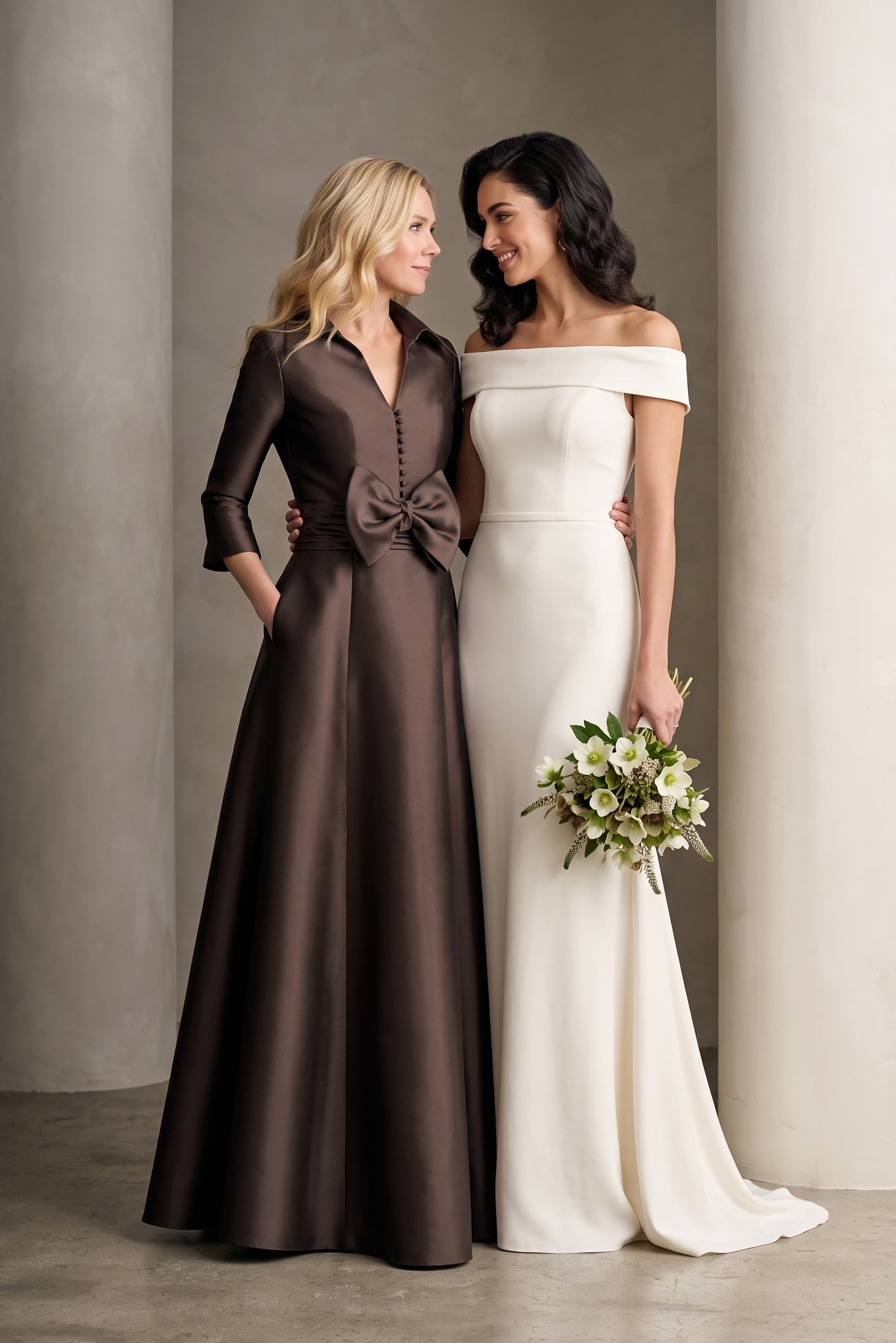 A-Line Maxi Mikado Mother of the Bride Dresses CM0402