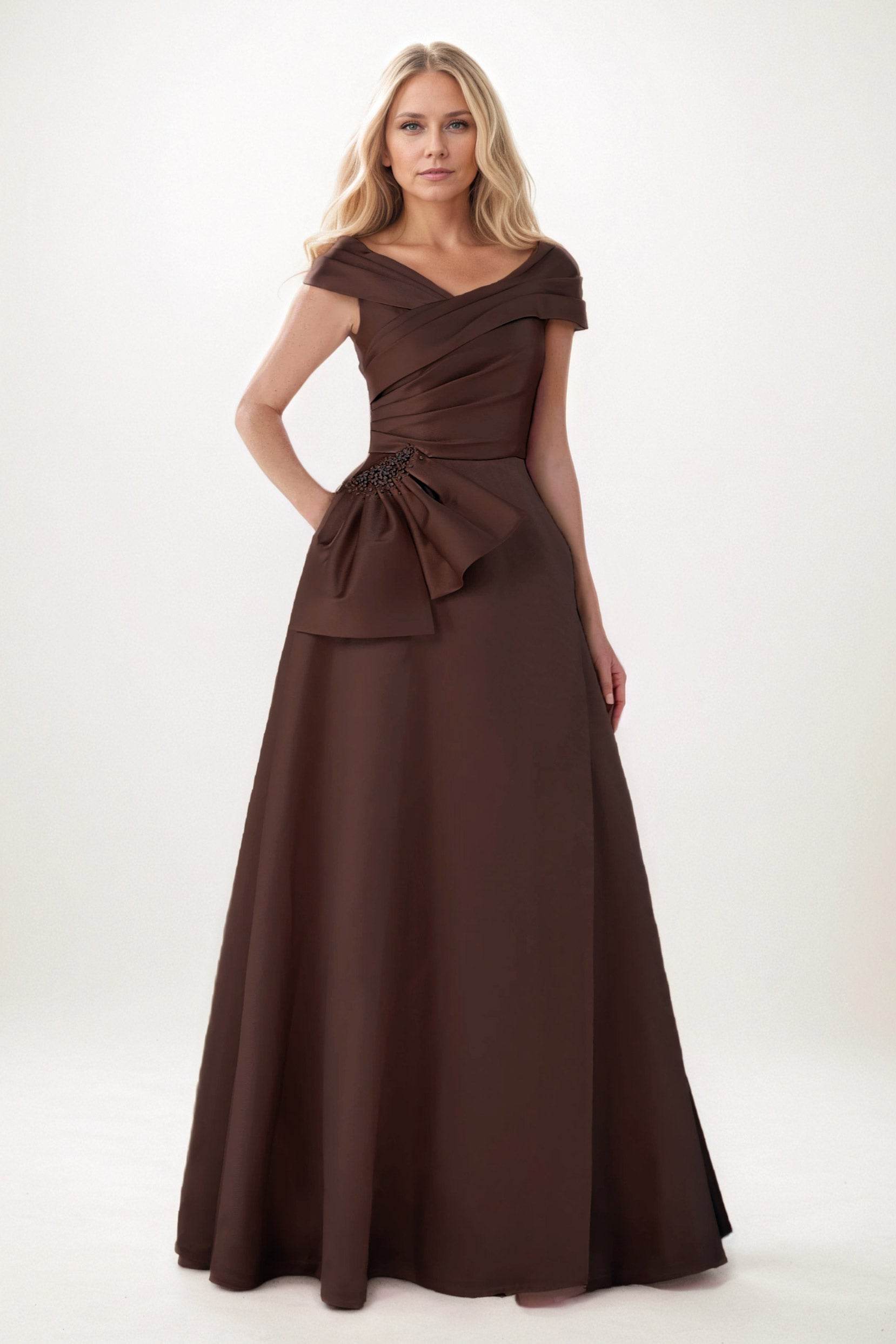 A-Line Maxi Satin Mother of the Bride Dresses CM0403