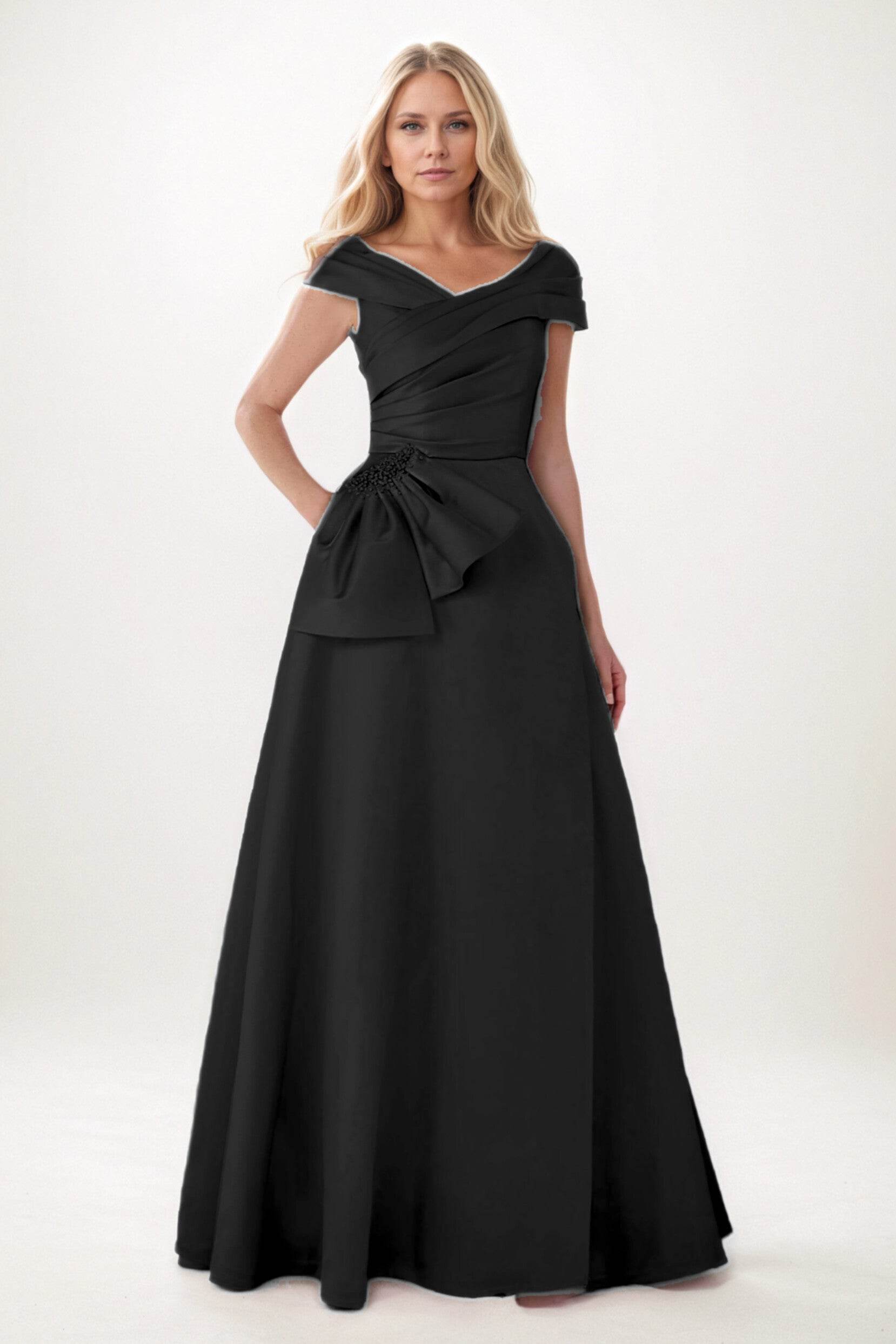 A-Line Maxi Satin Mother of the Bride Dresses CM0403