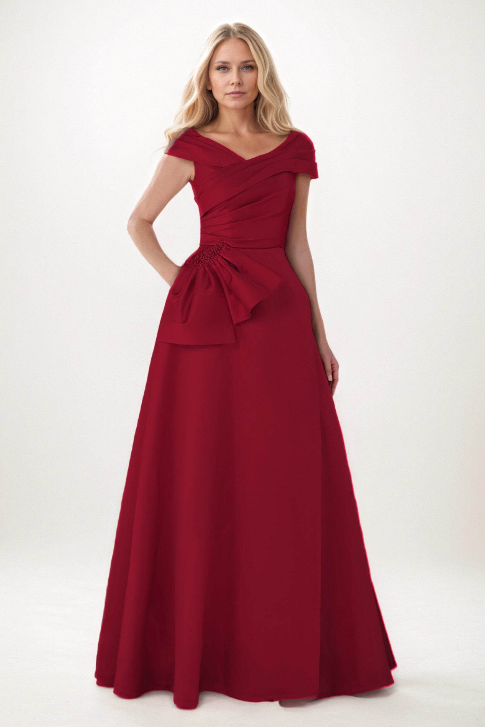 A-Line Maxi Satin Mother of the Bride Dresses CM0403