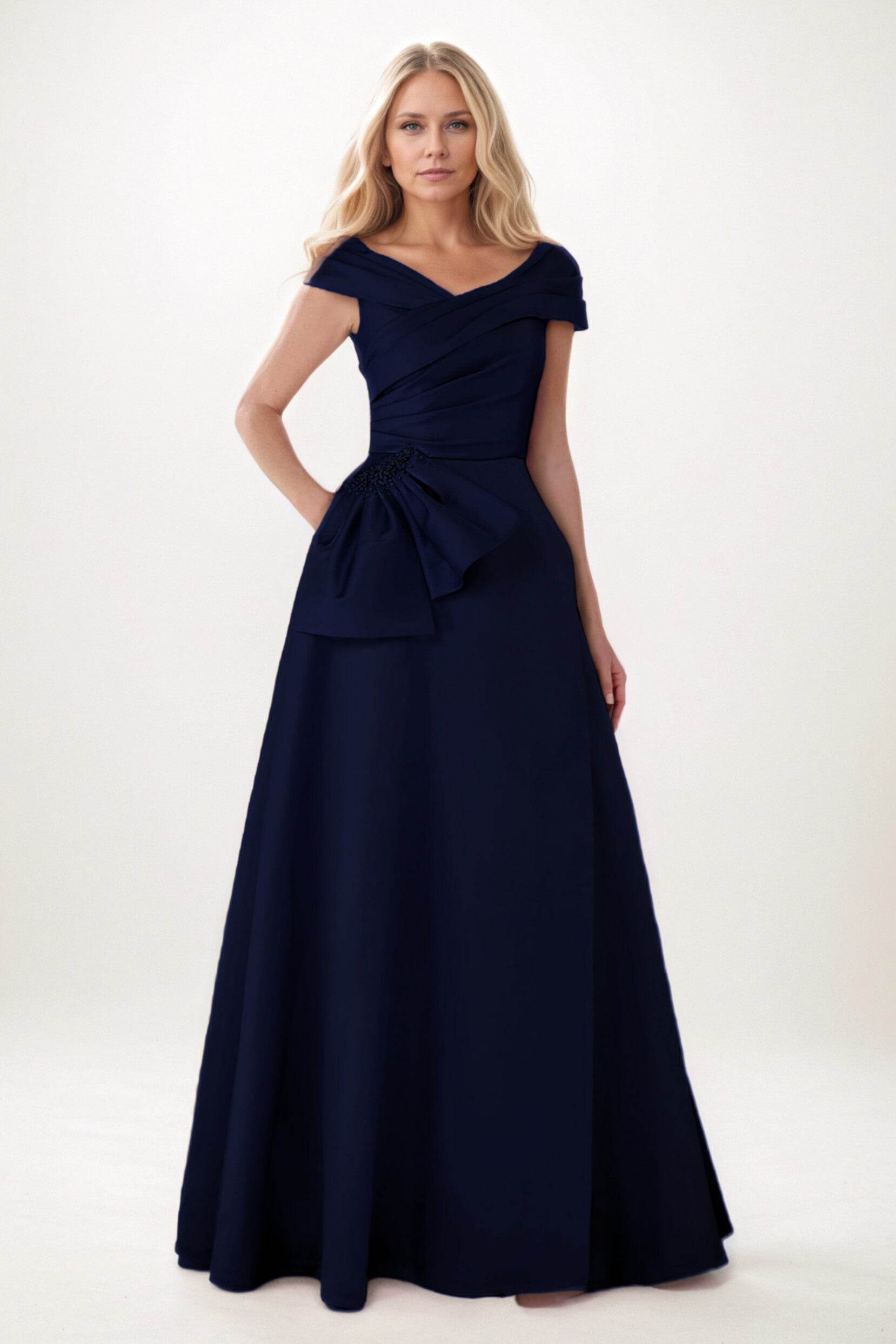 A-Line Maxi Satin Mother of the Bride Dresses CM0403