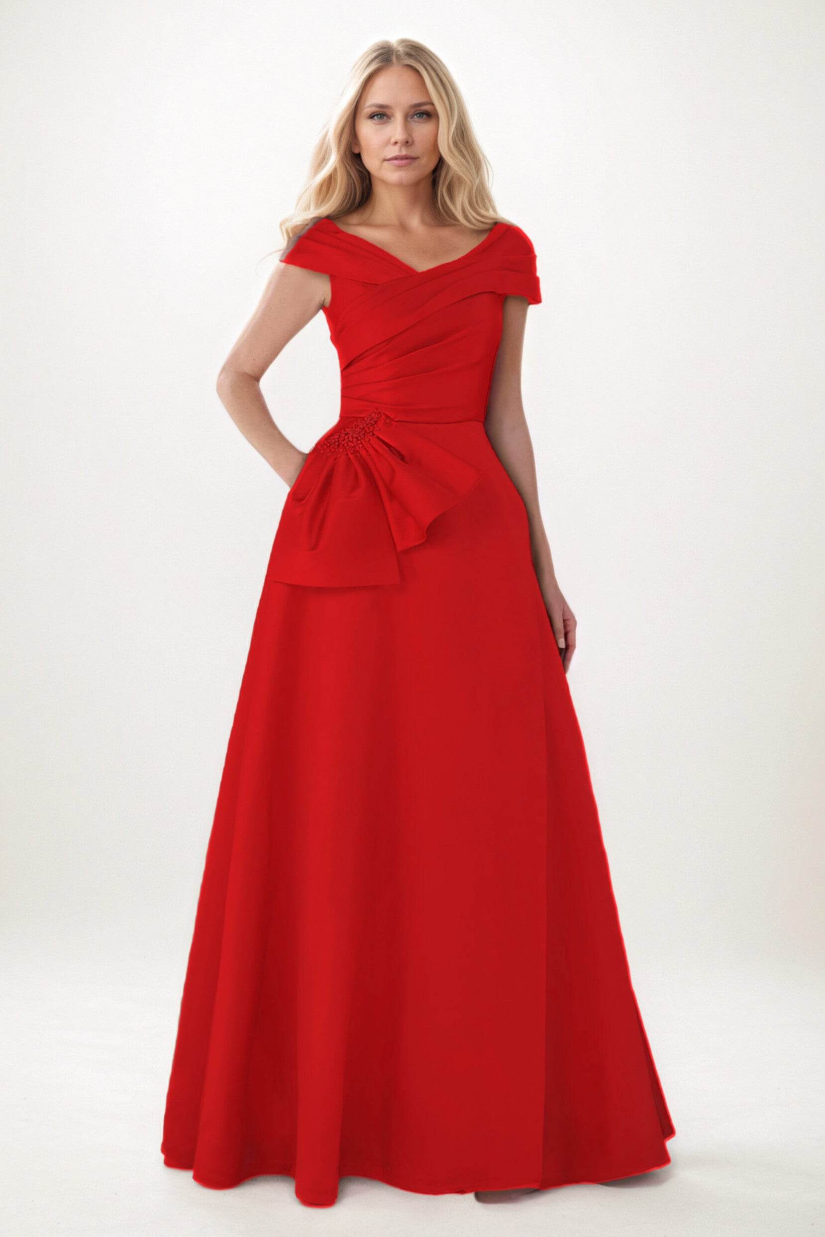 A-Line Maxi Satin Mother of the Bride Dresses CM0403