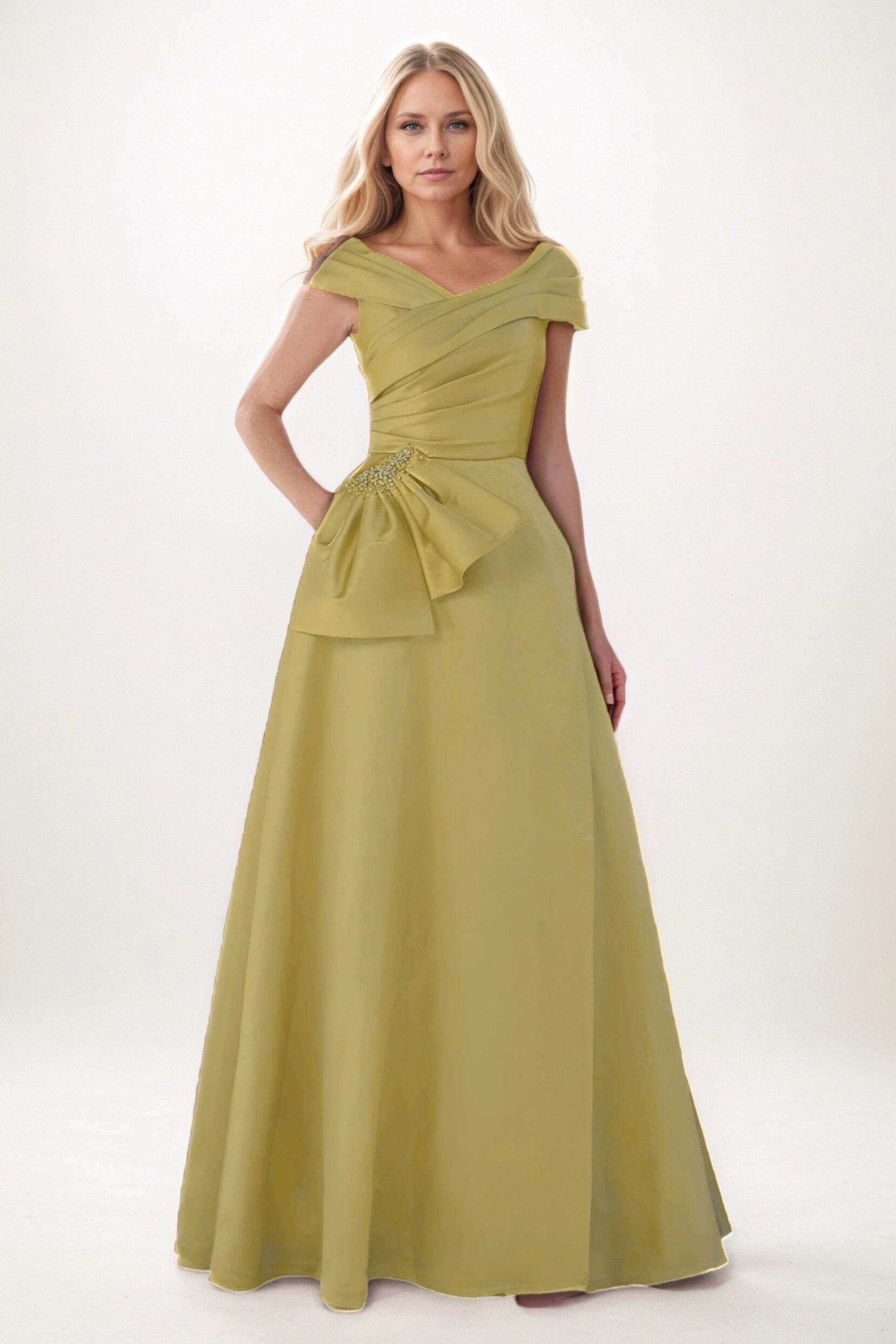 A-Line Maxi Satin Mother of the Bride Dresses CM0403