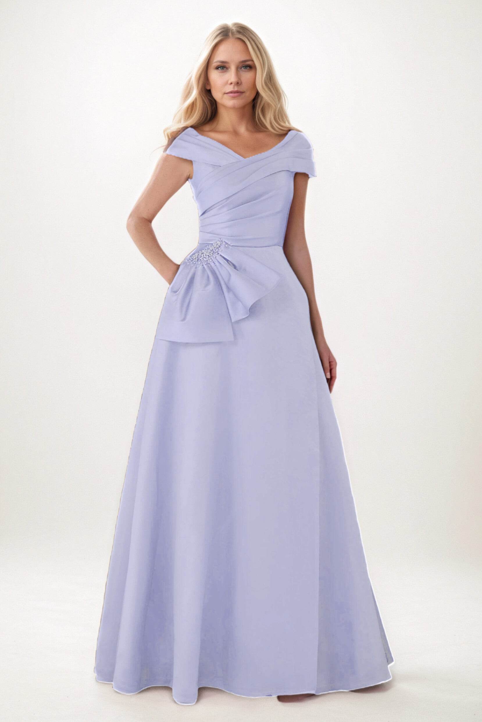 A-Line Maxi Satin Mother of the Bride Dresses CM0403
