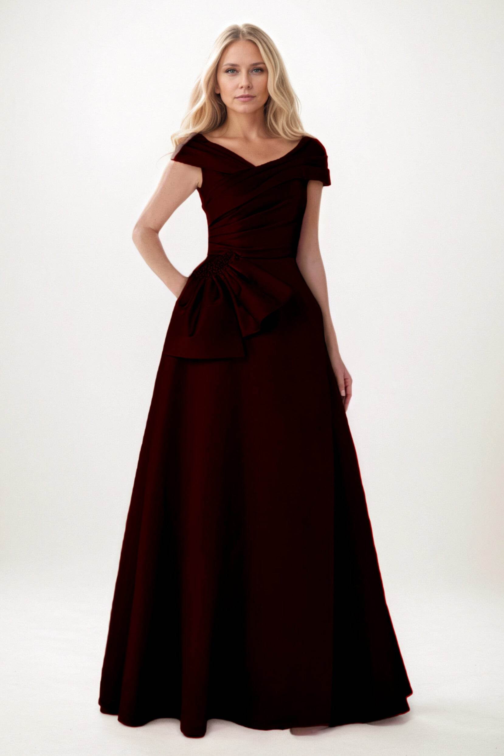 A-Line Maxi Satin Mother of the Bride Dresses CM0403