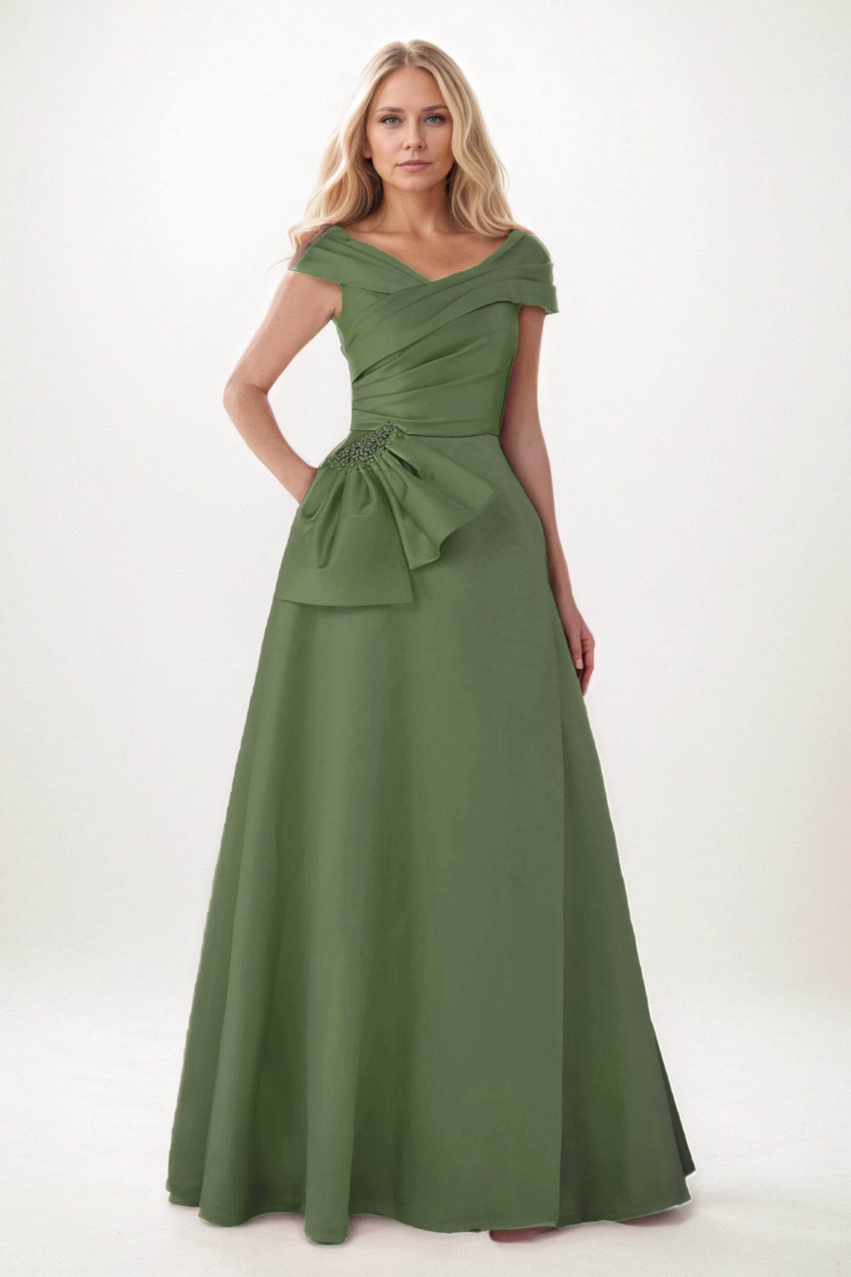 A-Line Maxi Satin Mother of the Bride Dresses CM0403
