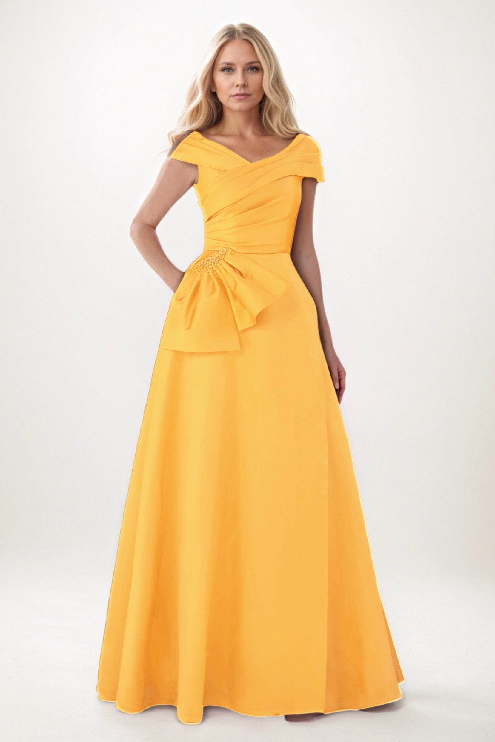 A-Line Maxi Satin Mother of the Bride Dresses CM0403