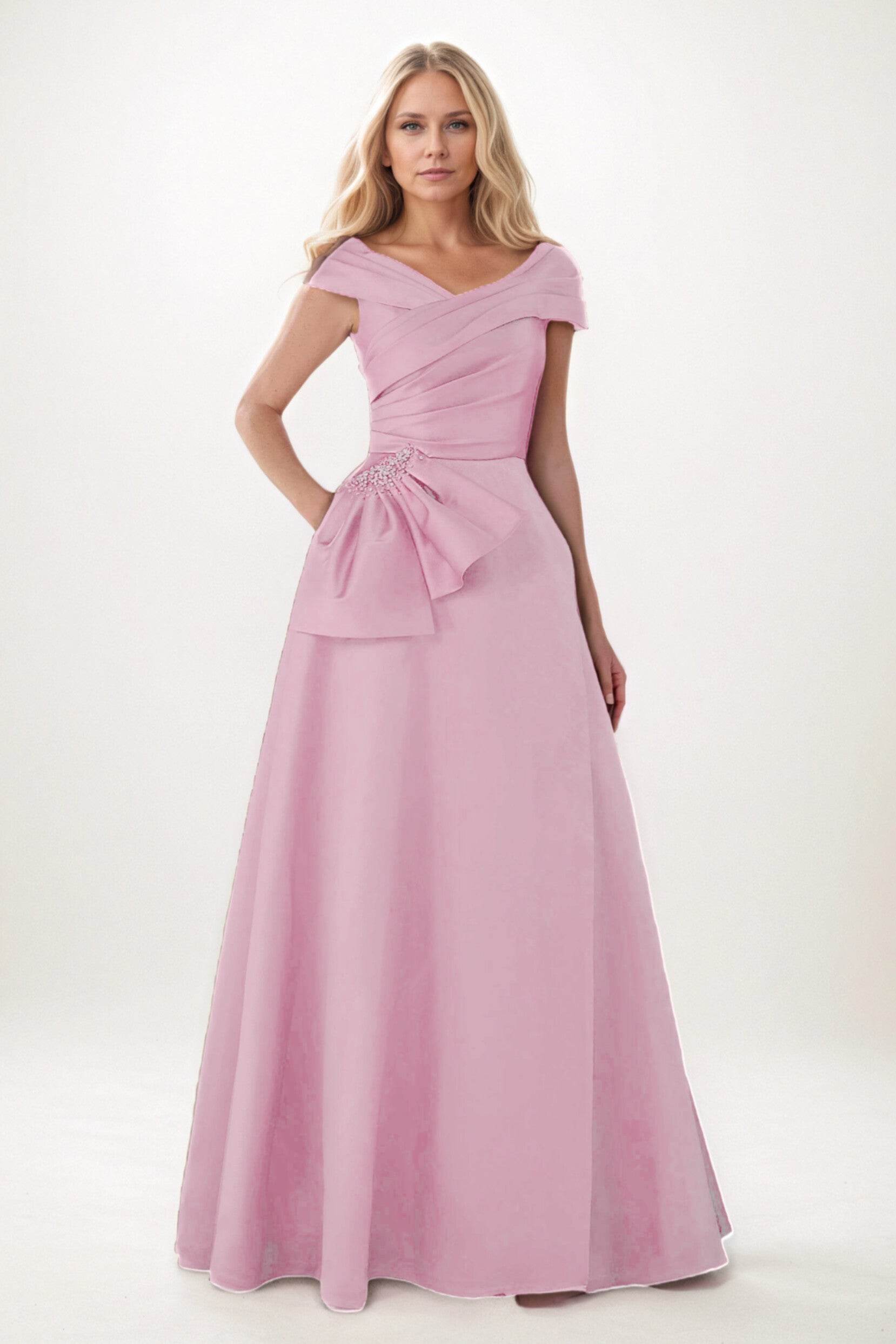 A-Line Maxi Satin Mother of the Bride Dresses CM0403