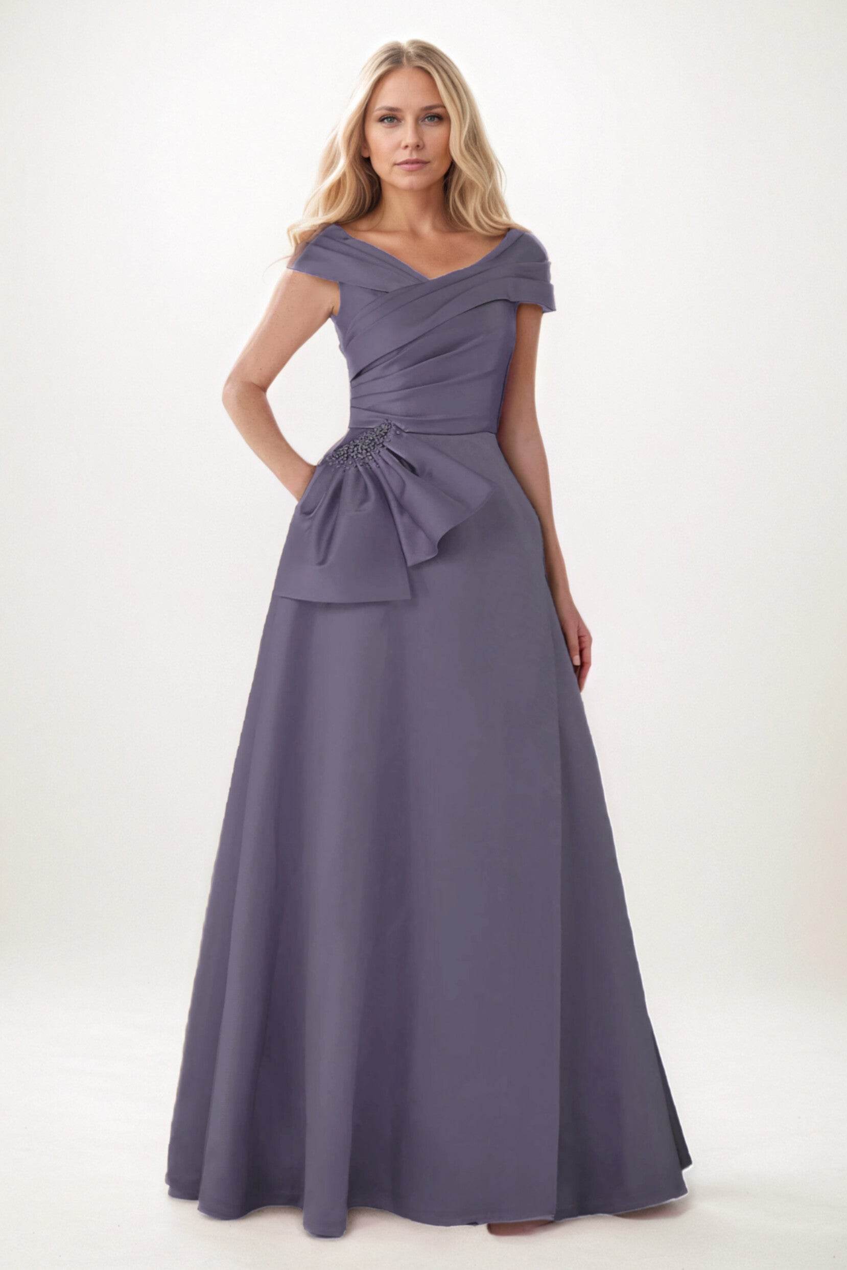 A-Line Maxi Satin Mother of the Bride Dresses CM0403