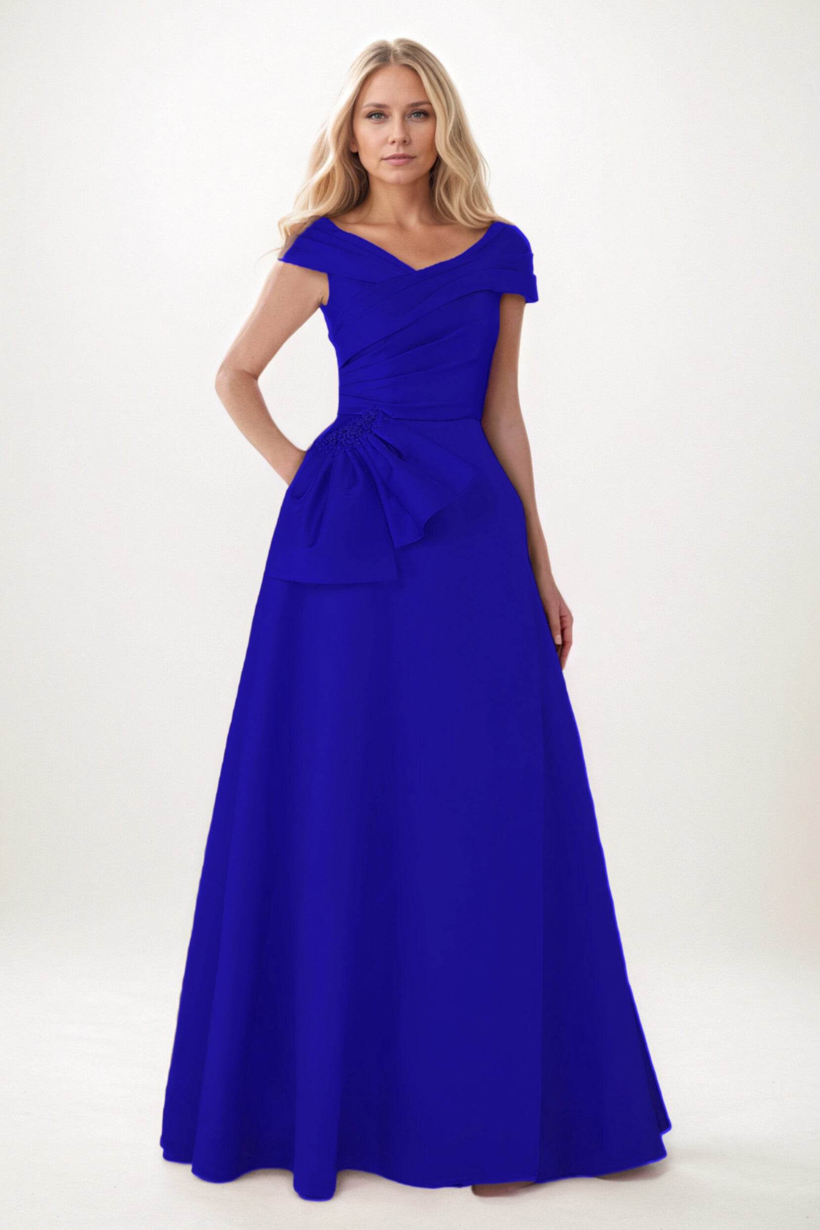 A-Line Maxi Satin Mother of the Bride Dresses CM0403
