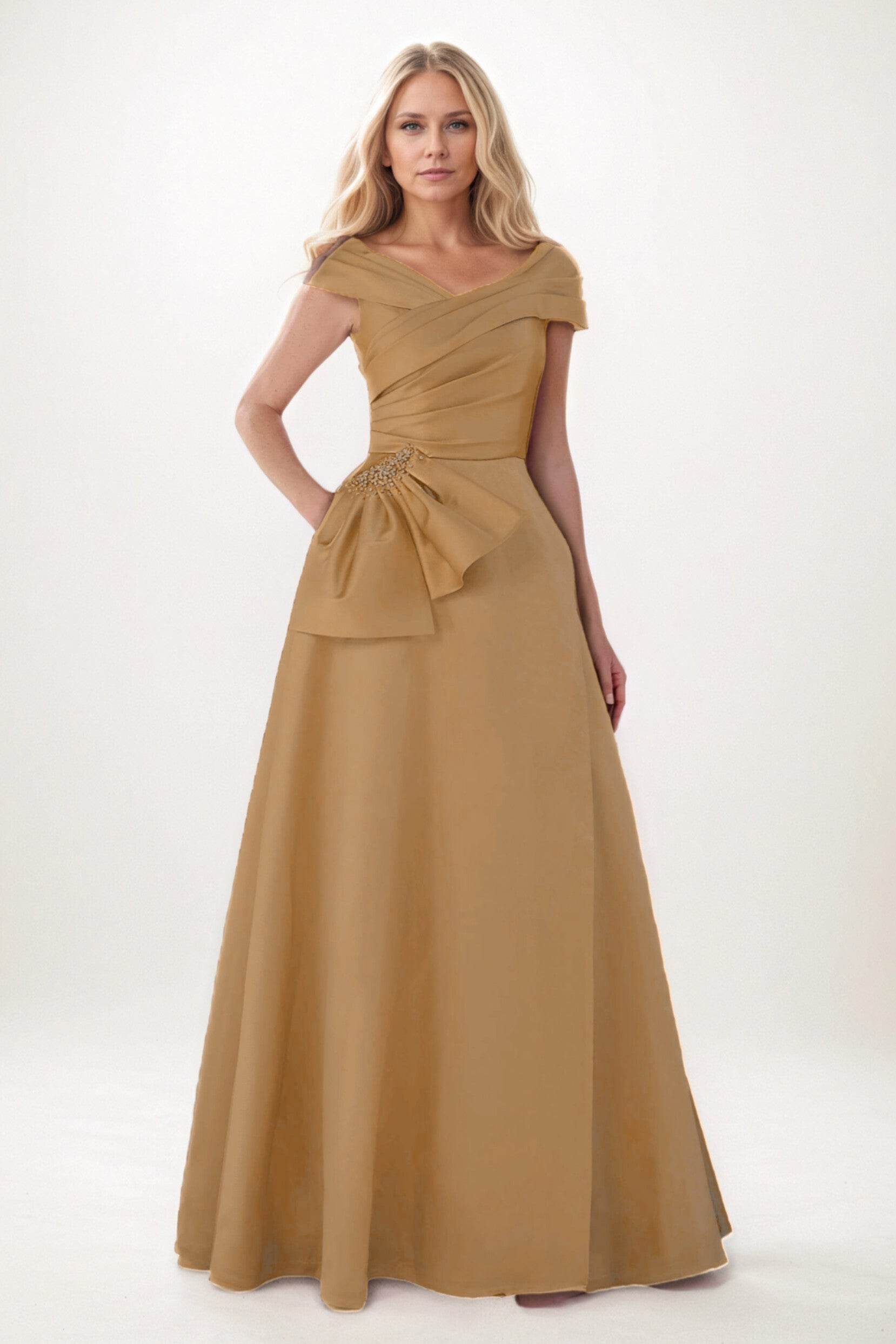 A-Line Maxi Satin Mother of the Bride Dresses CM0403