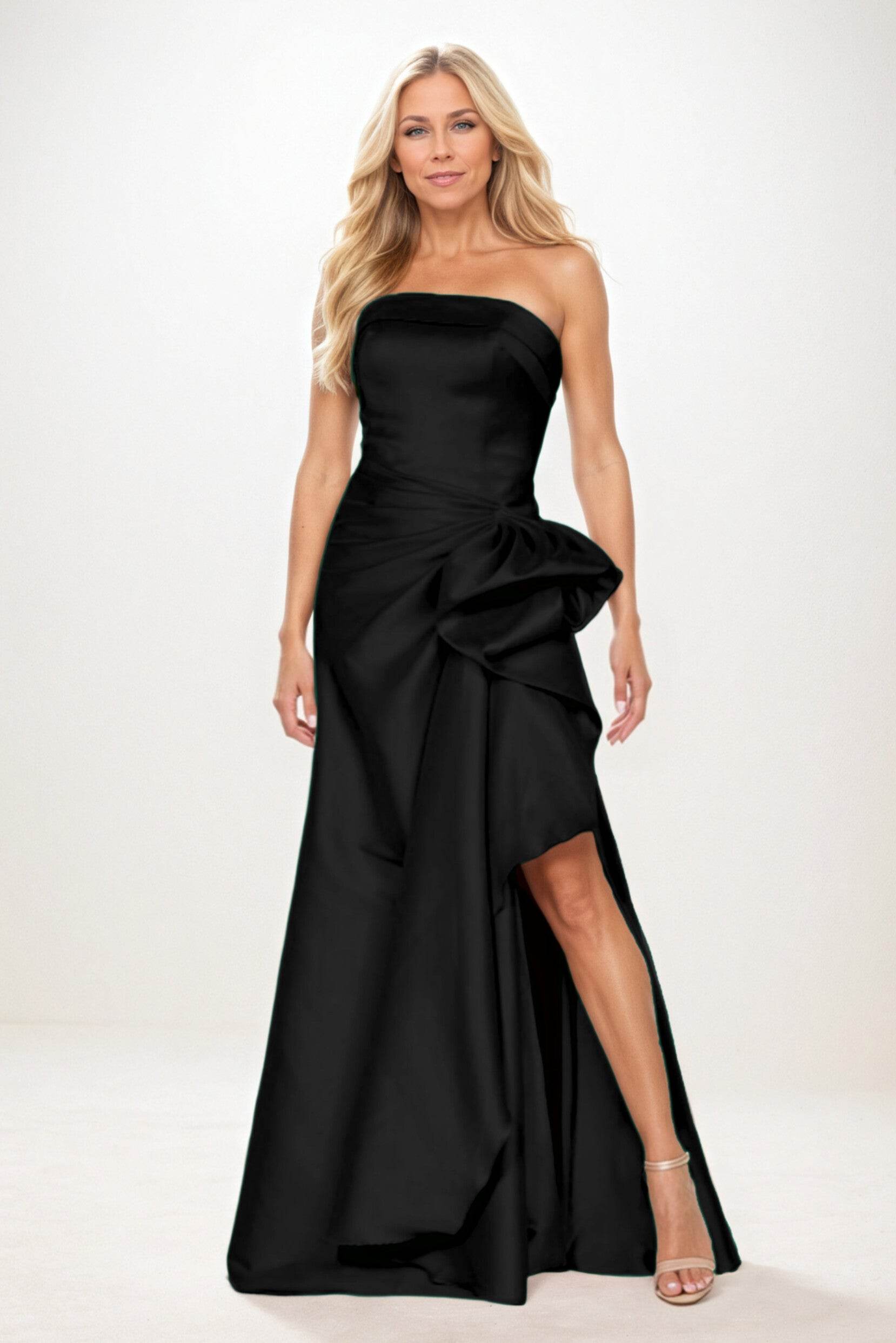Sheath-Column Maxi Satin Mother of the Bride Dresses CM0404
