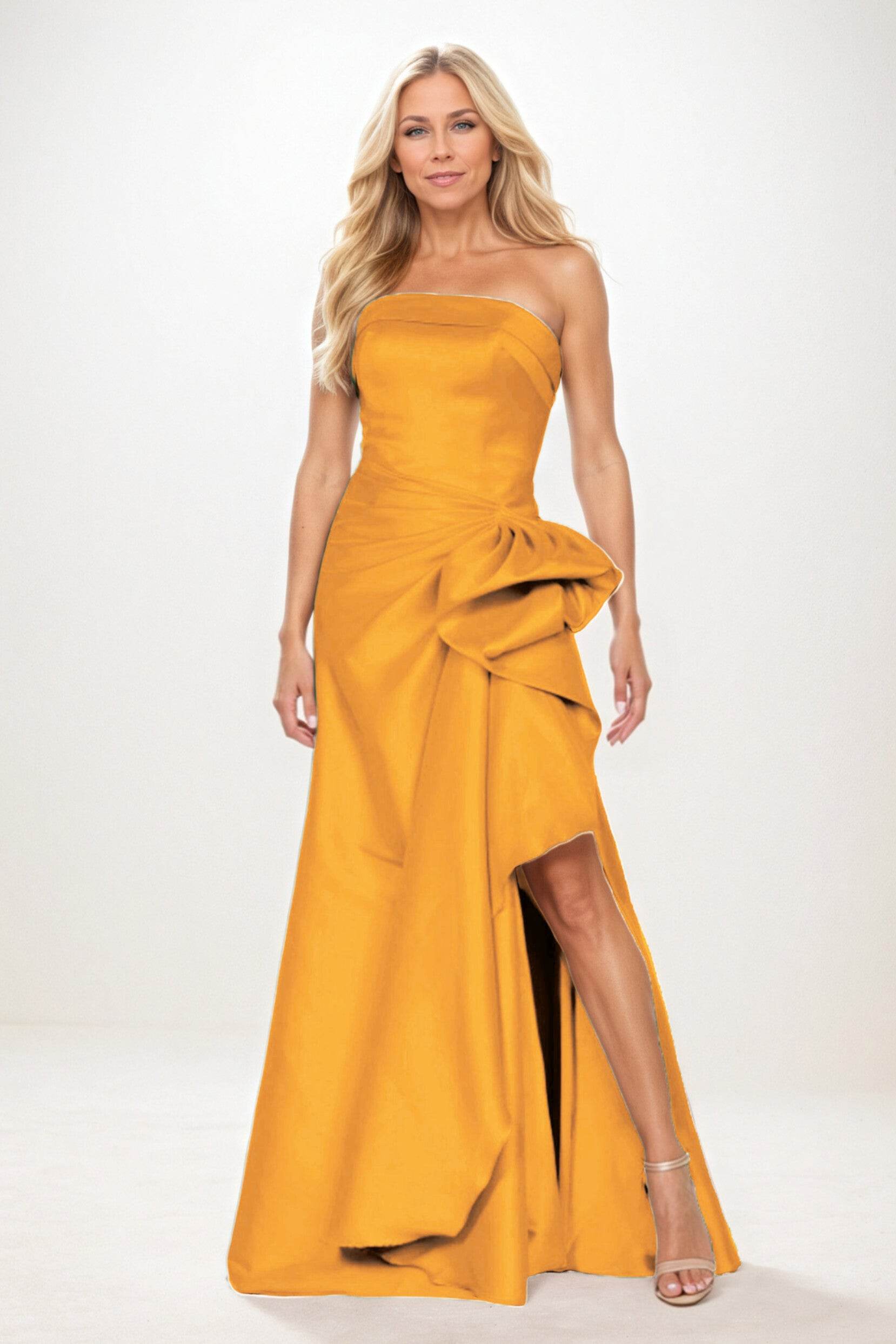 Sheath-Column Maxi Satin Mother of the Bride Dresses CM0404