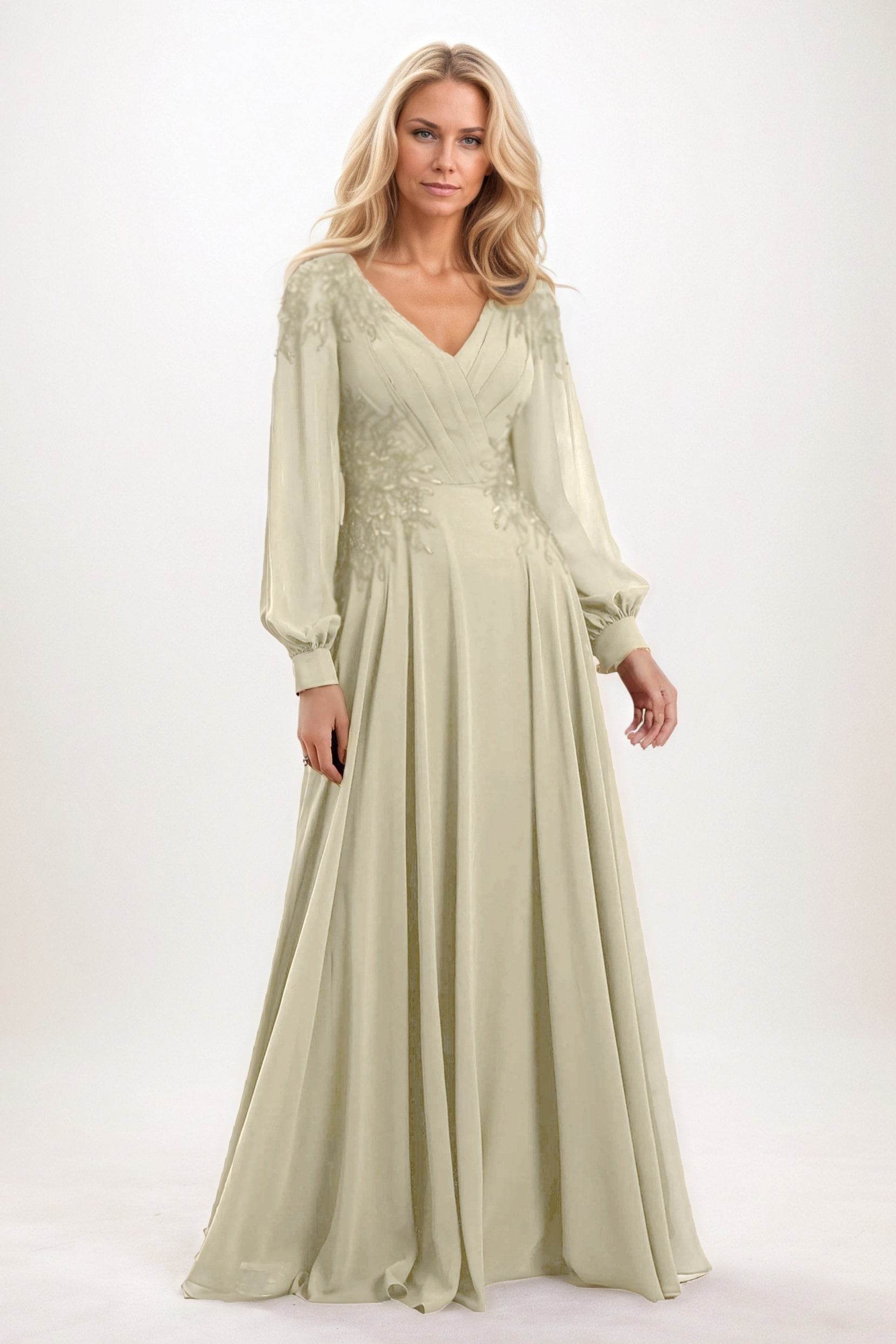A-Line Maxi Chiffon Mother of the Bride Dresses CM0405