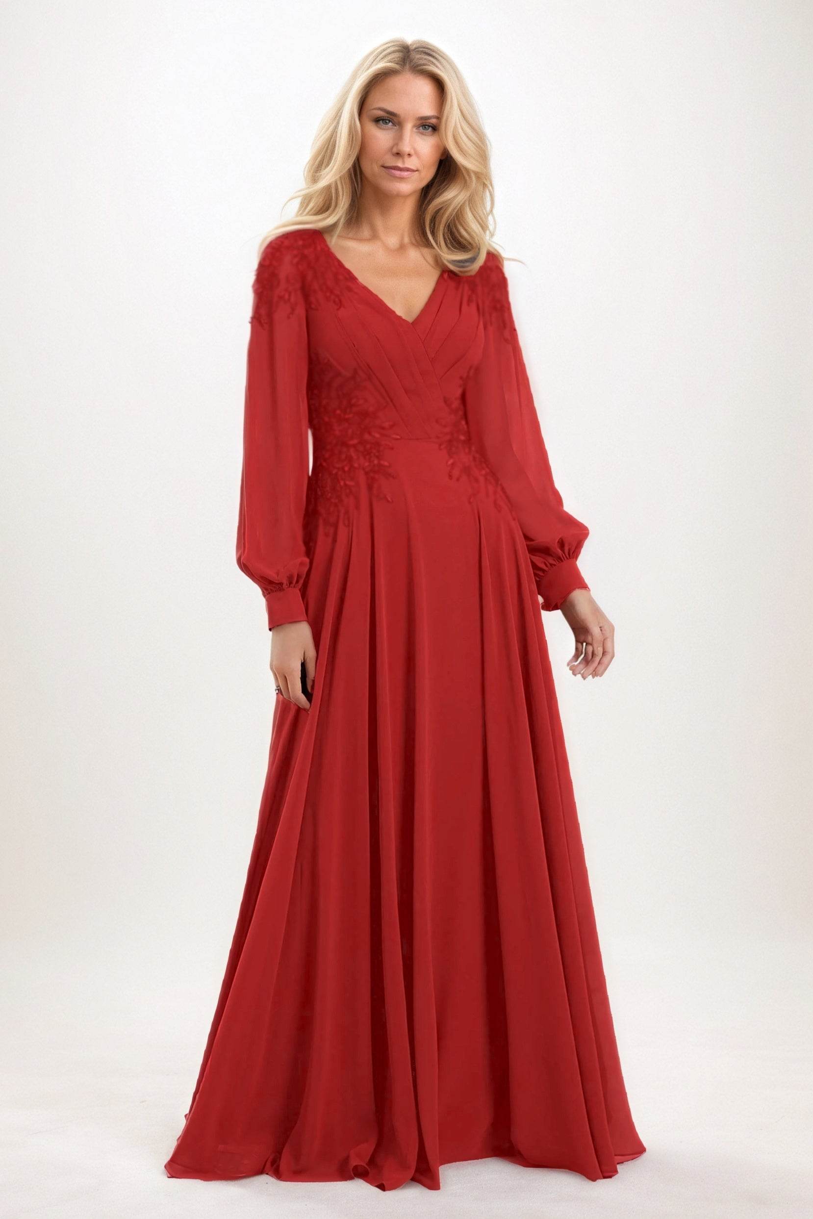 A-Line Maxi Chiffon Mother of the Bride Dresses CM0405