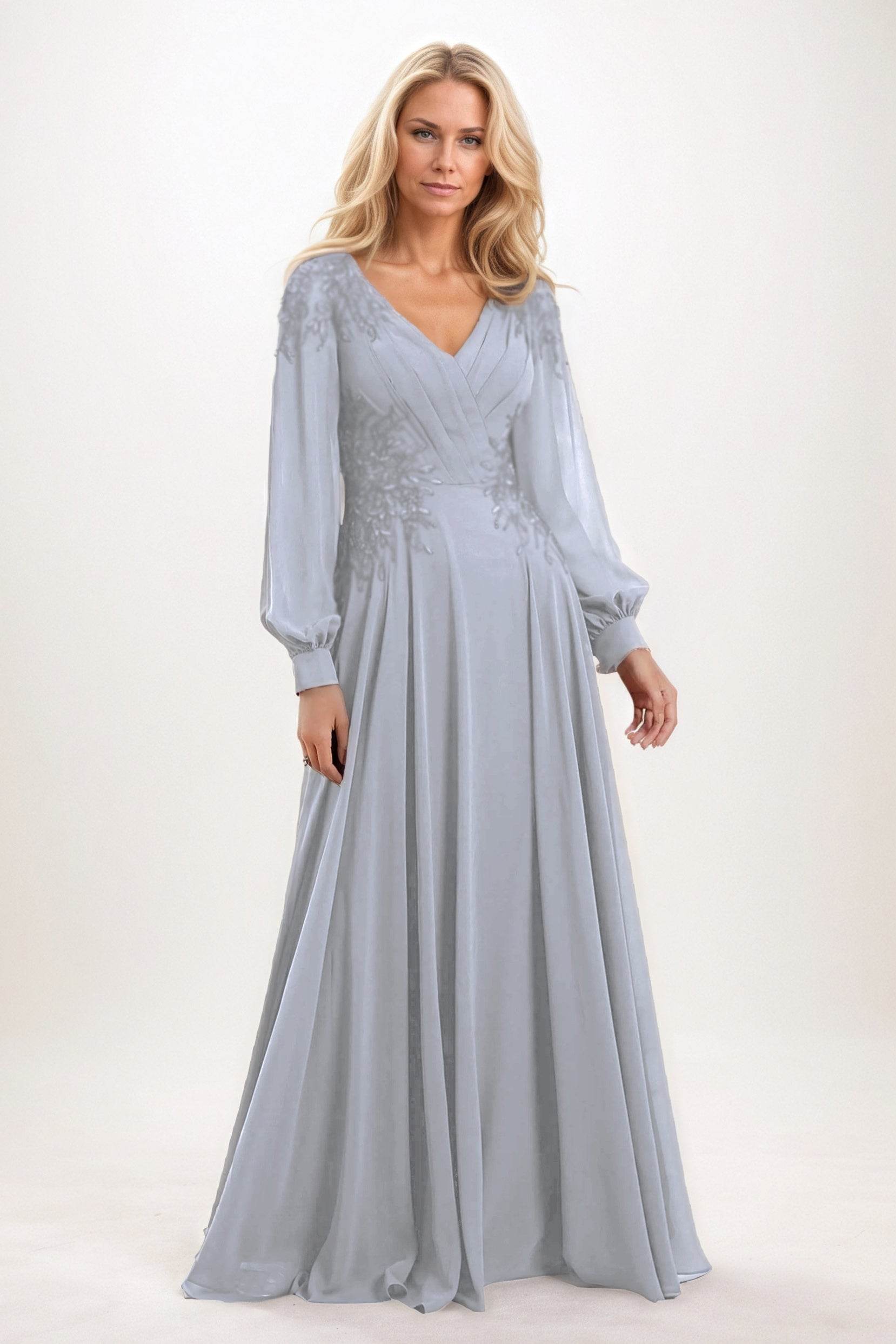 A-Line Maxi Chiffon Mother of the Bride Dresses CM0405